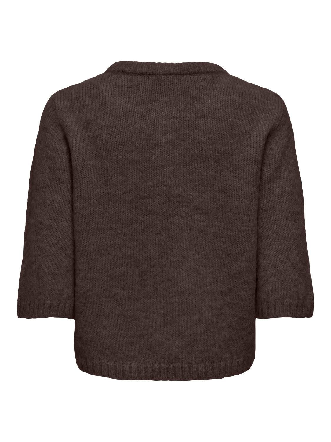 Onlmaggie Ss Button O-Neck Coffee Bean Melange