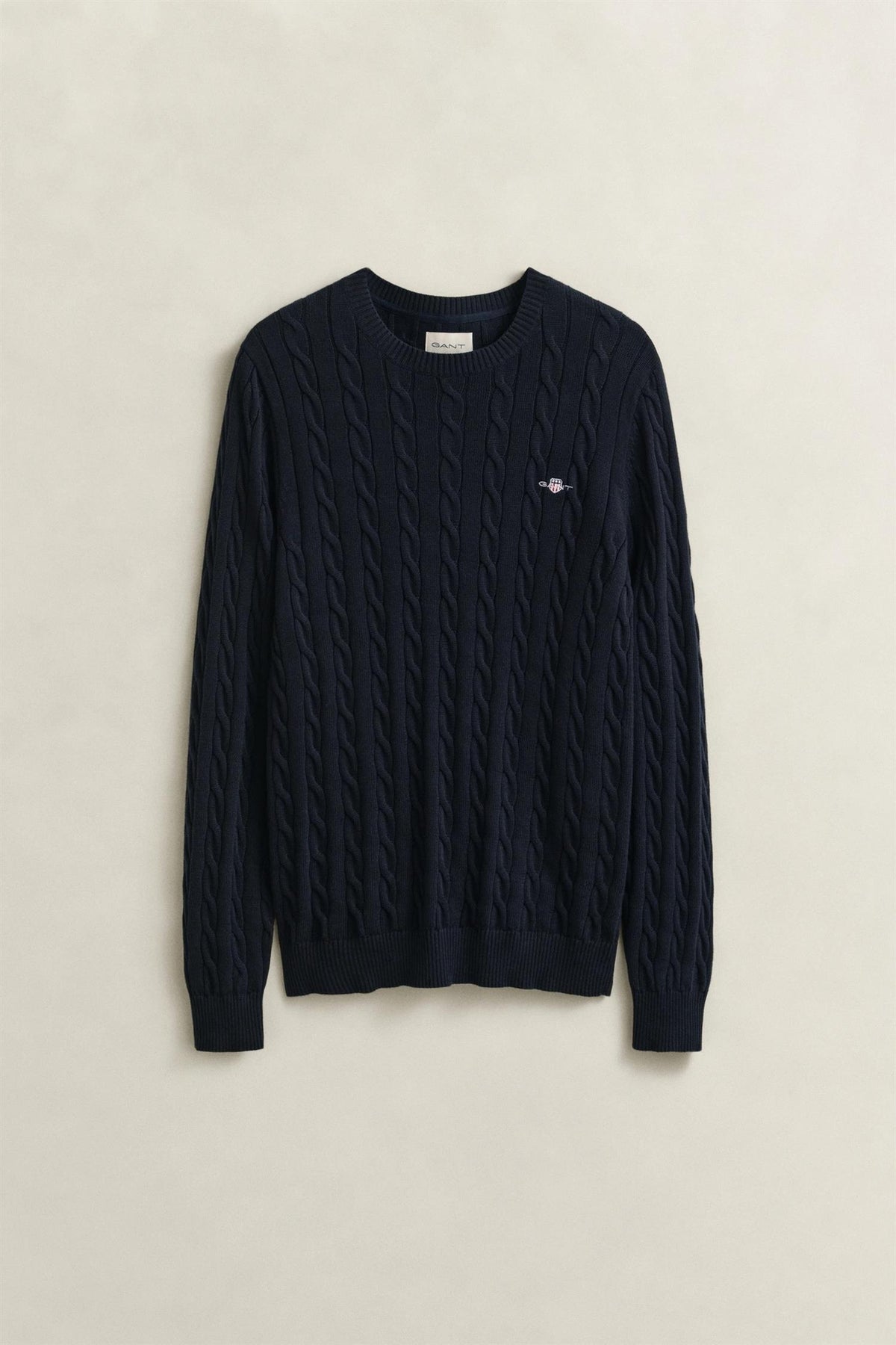 Classic Cable Knit Sweater Evening Blue