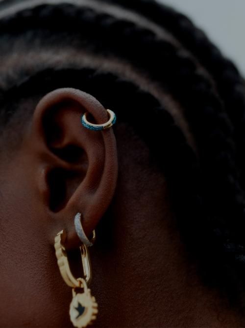 Kate Opal Glitter Huggie Gold Hp