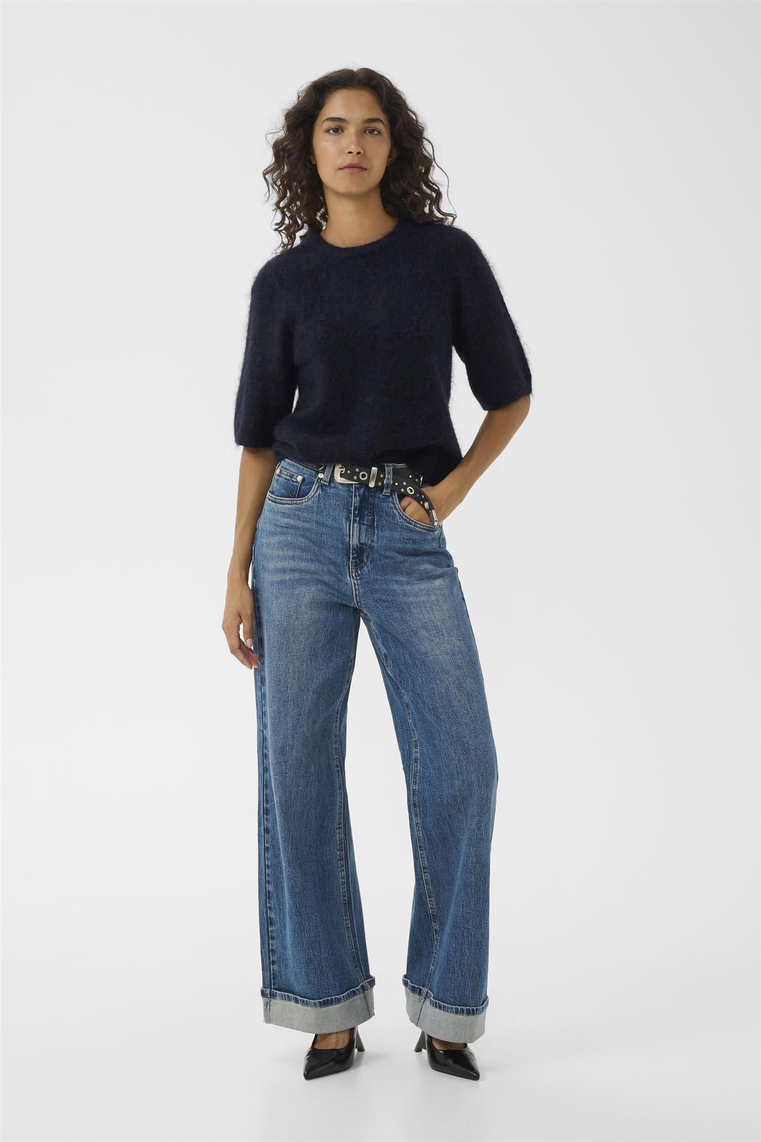 Gzdebbie Ss Tee Navy Melange