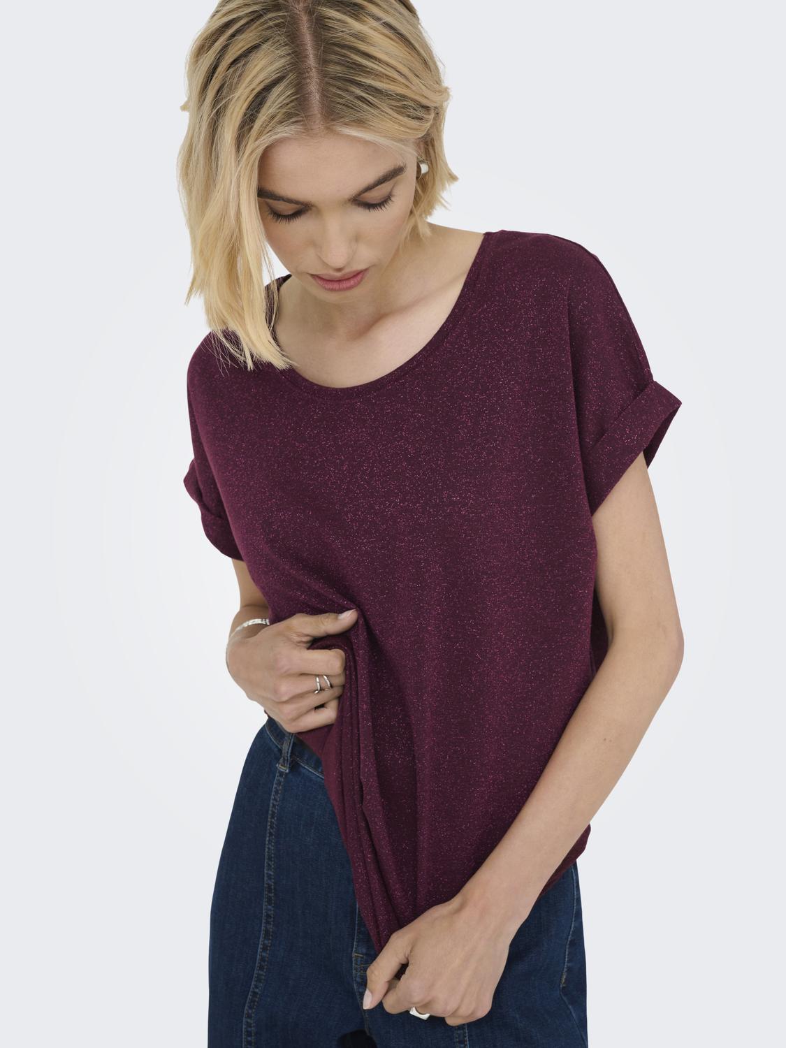 Moster Glitter S/S Top Chocolate Truffle Lurex