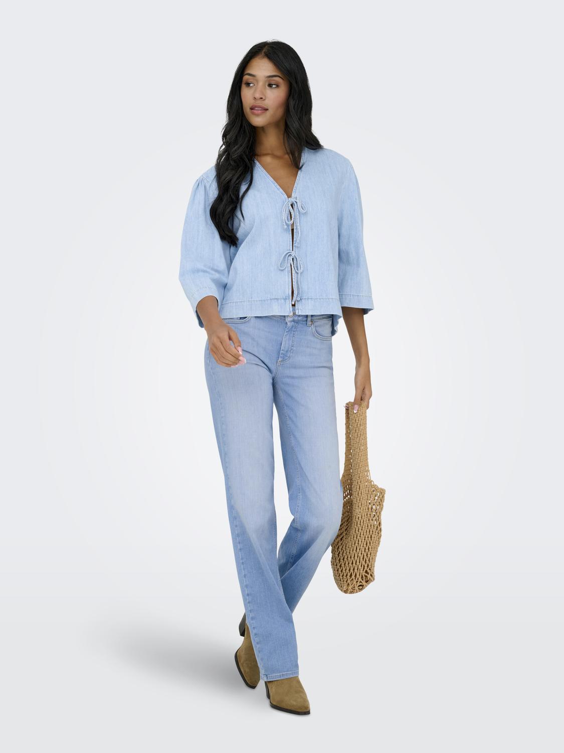 Blush Mid Straight Light Blue Denim