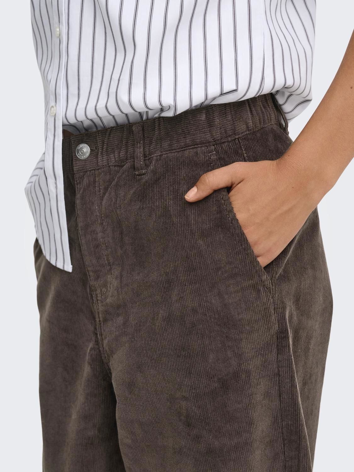 Onlflora Mw Ela Cord Carot Pant Chocolate Brown