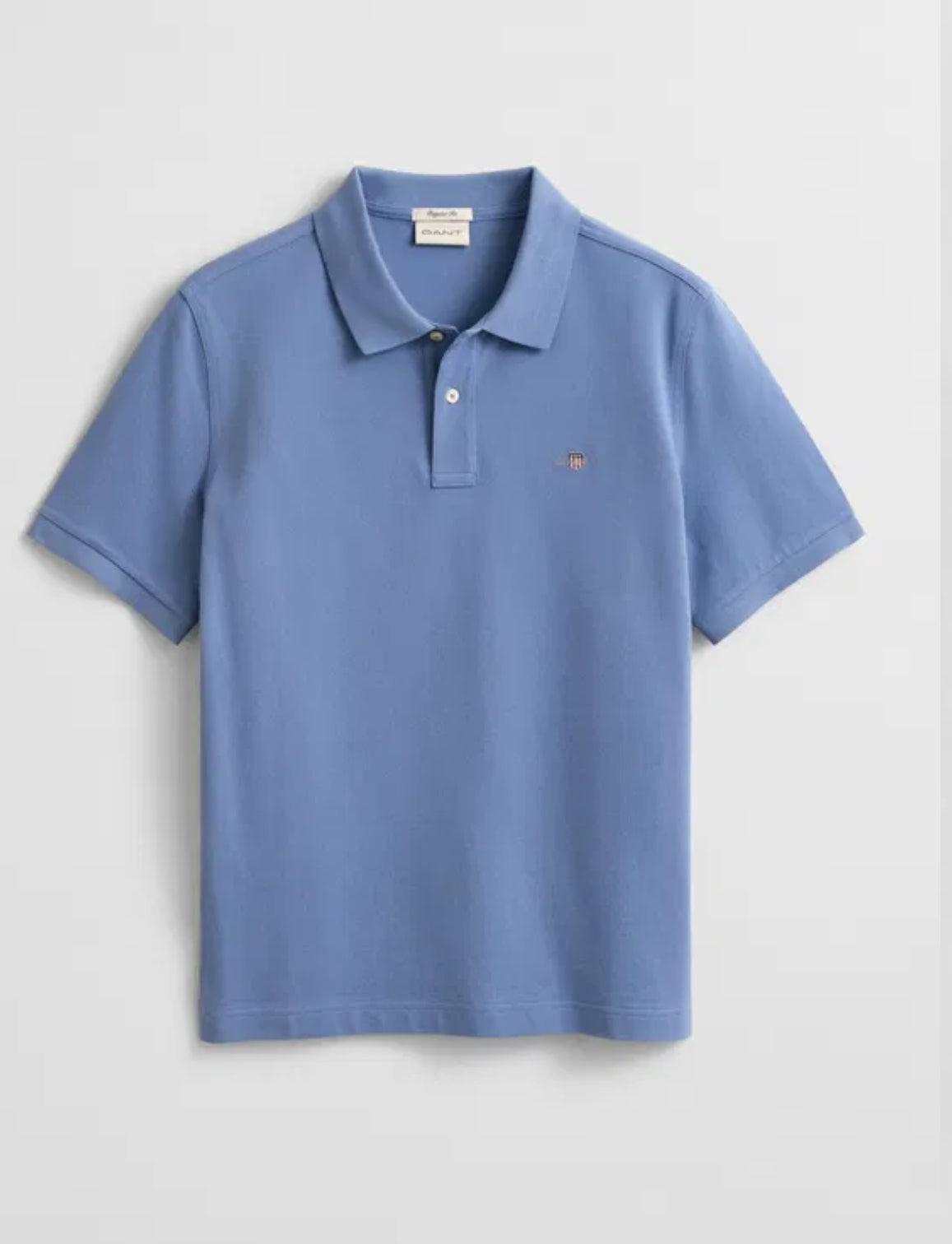 Reg Shield SS Pique Polo Faded Denim