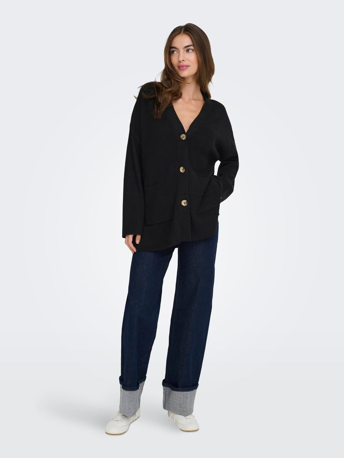 Ibi Rib Cardigan Black