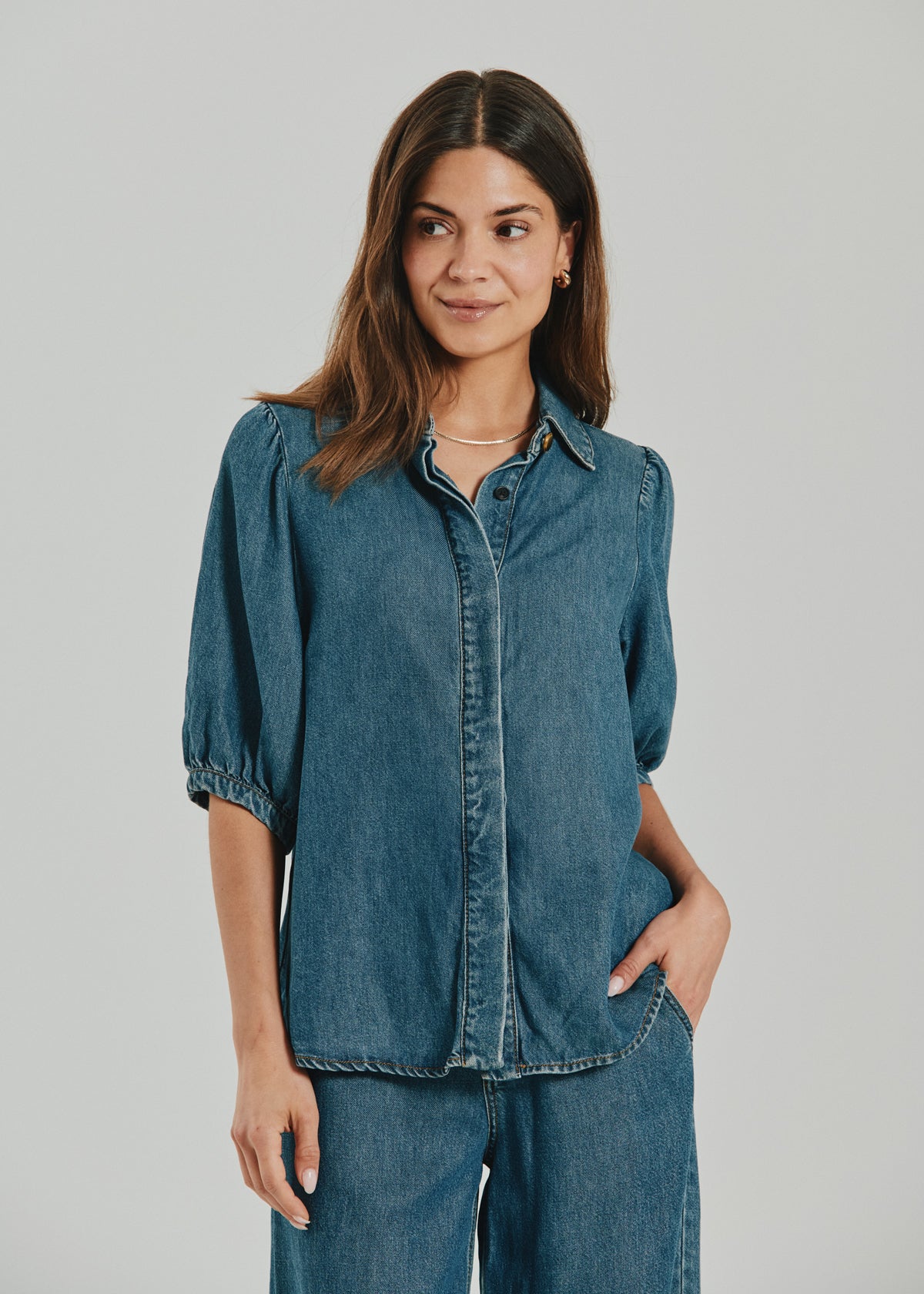 FqMilo Shirt Medium Blue Denim