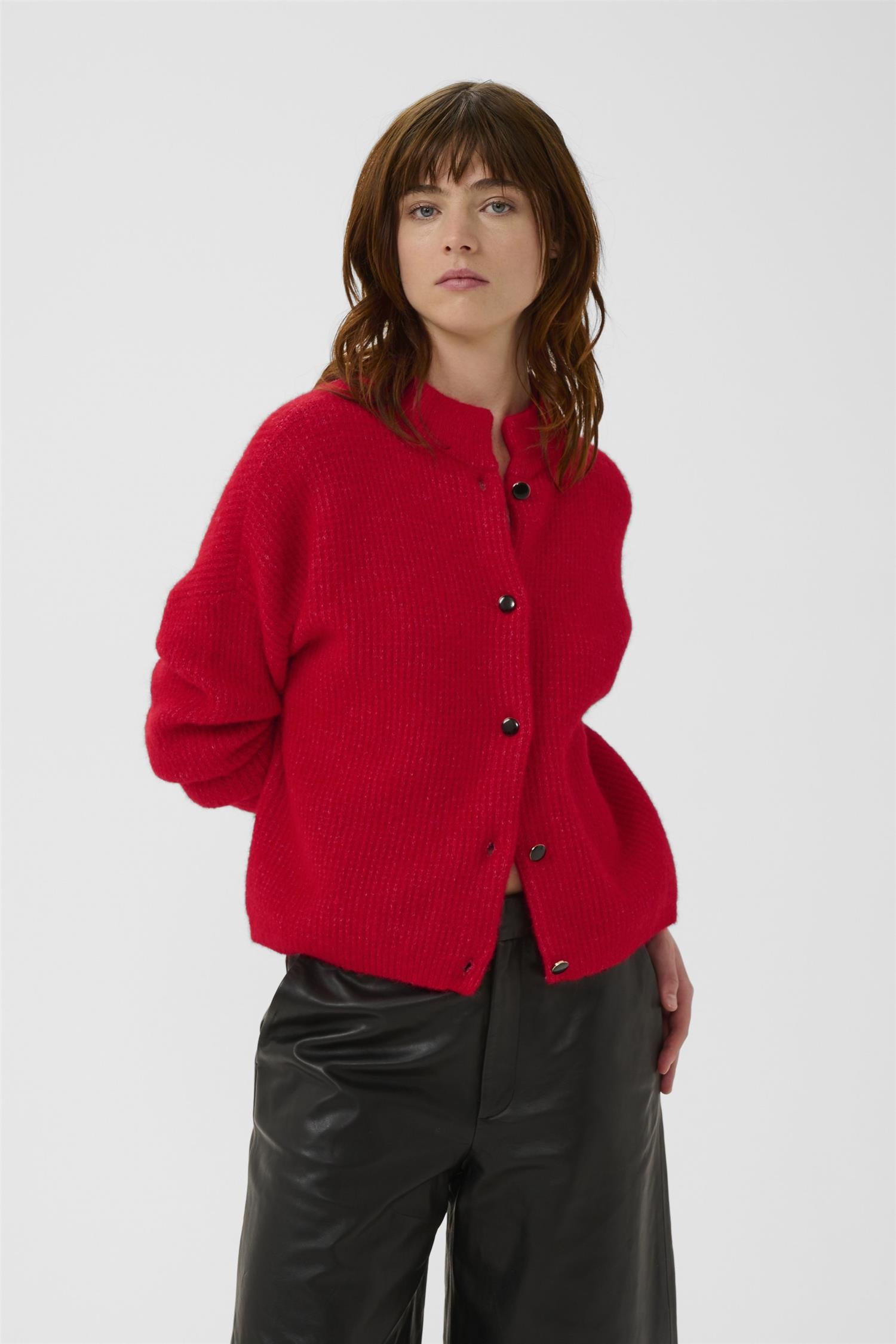 Alpha Short Cardigan Postbox Melange