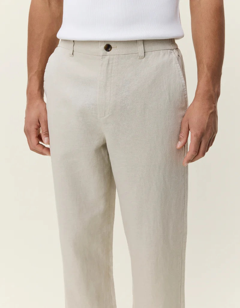 Linen Comfort Suit Pants Light Sand
