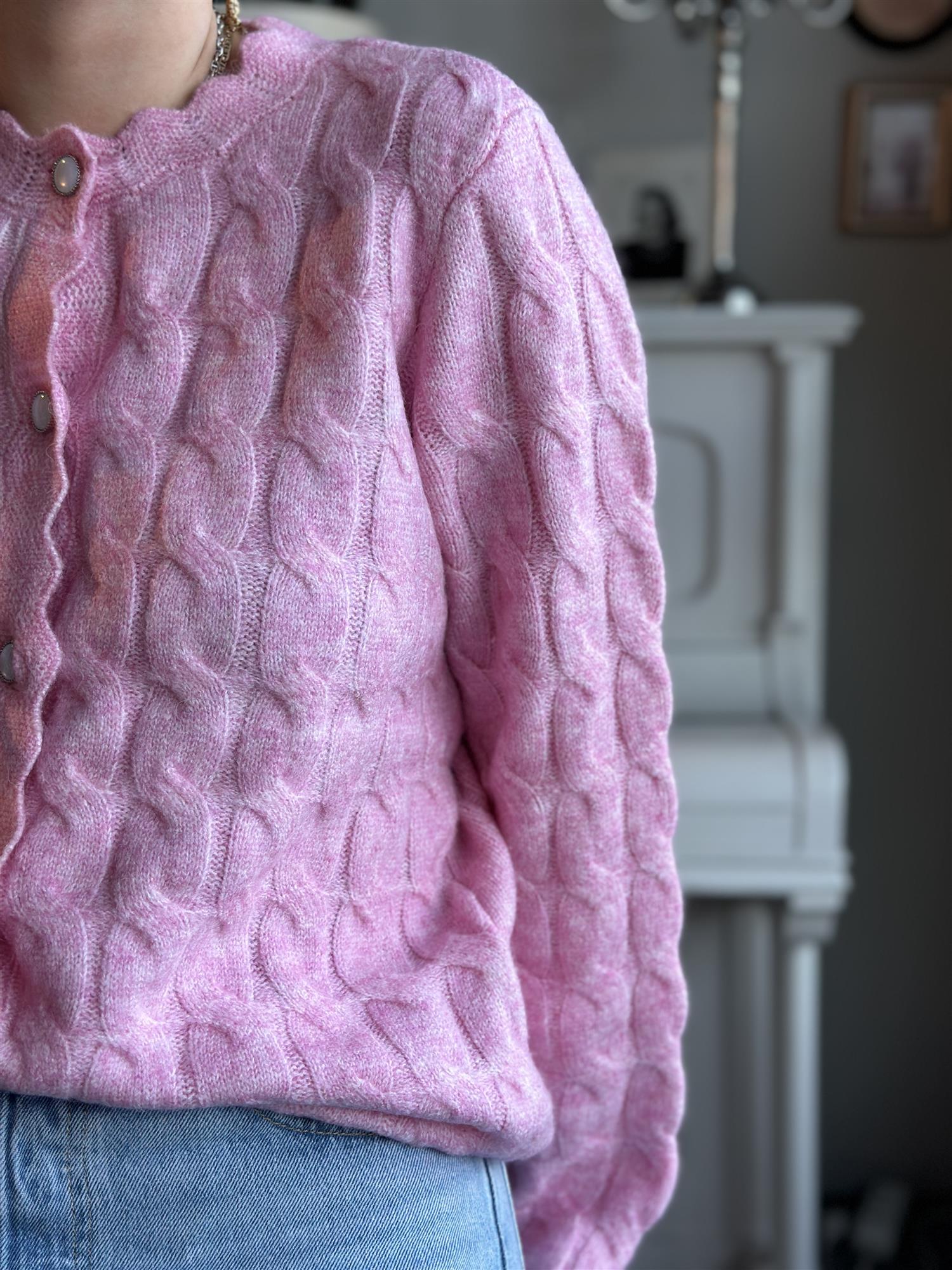 Bubera LS Knit Cardigan Moonlite mauve