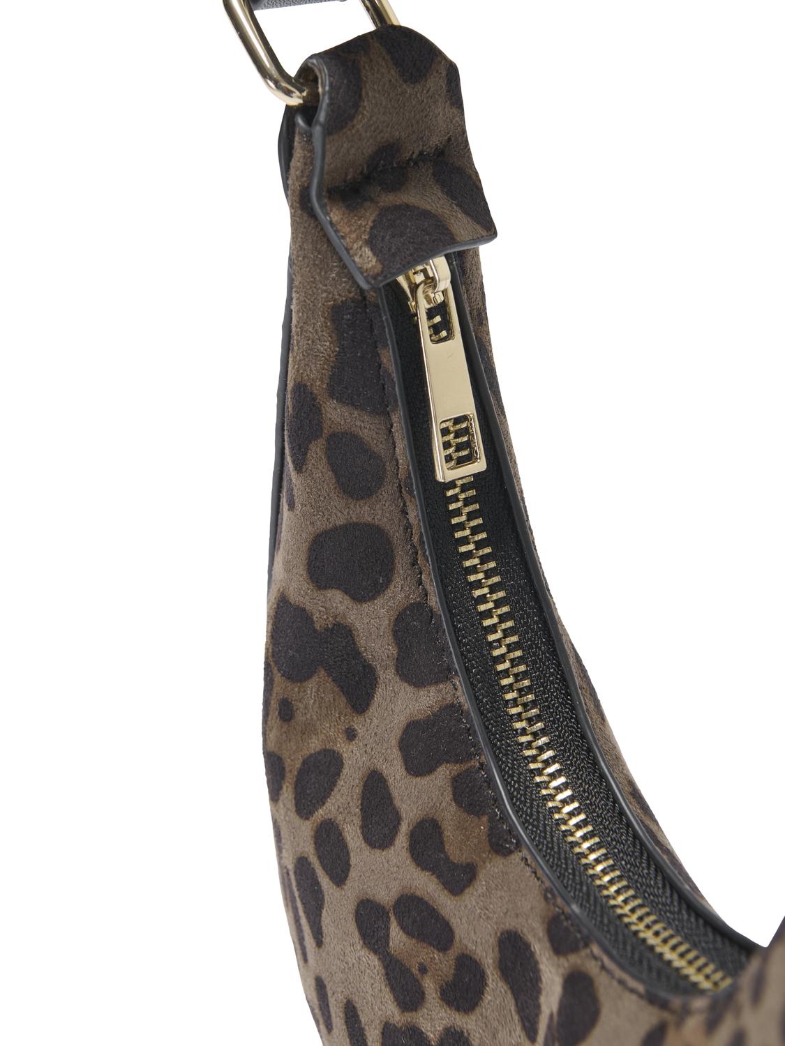 Annika Faux Suede Shoulderbag Walnut/Leopard