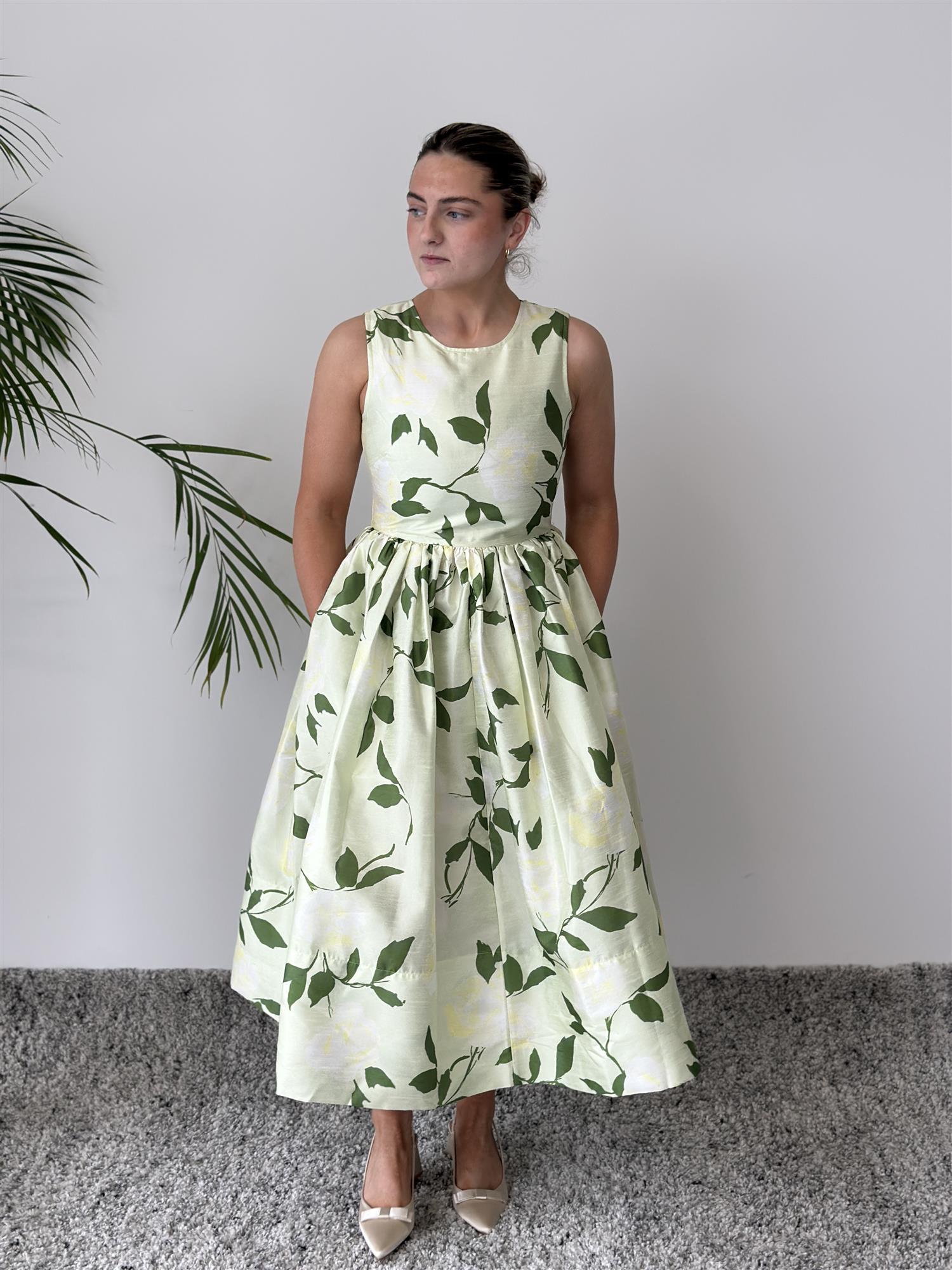 Taffeta Midi Dress Soft Pastel