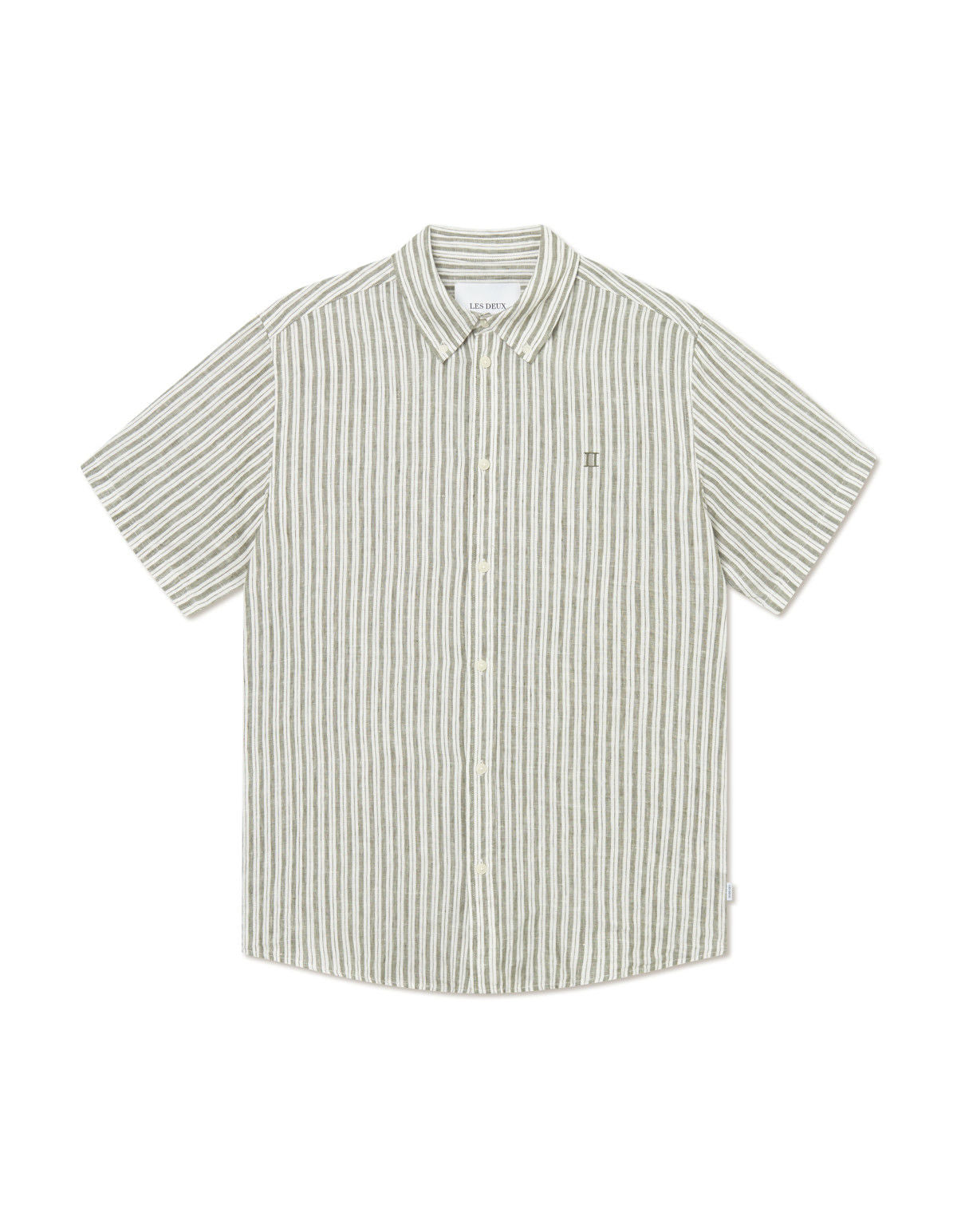 Kris Linen SS Shirt Light Ivory/Lichen Green