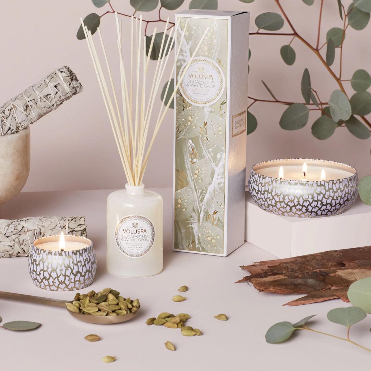 Eucalyptus & white sage Mini Tin Candle