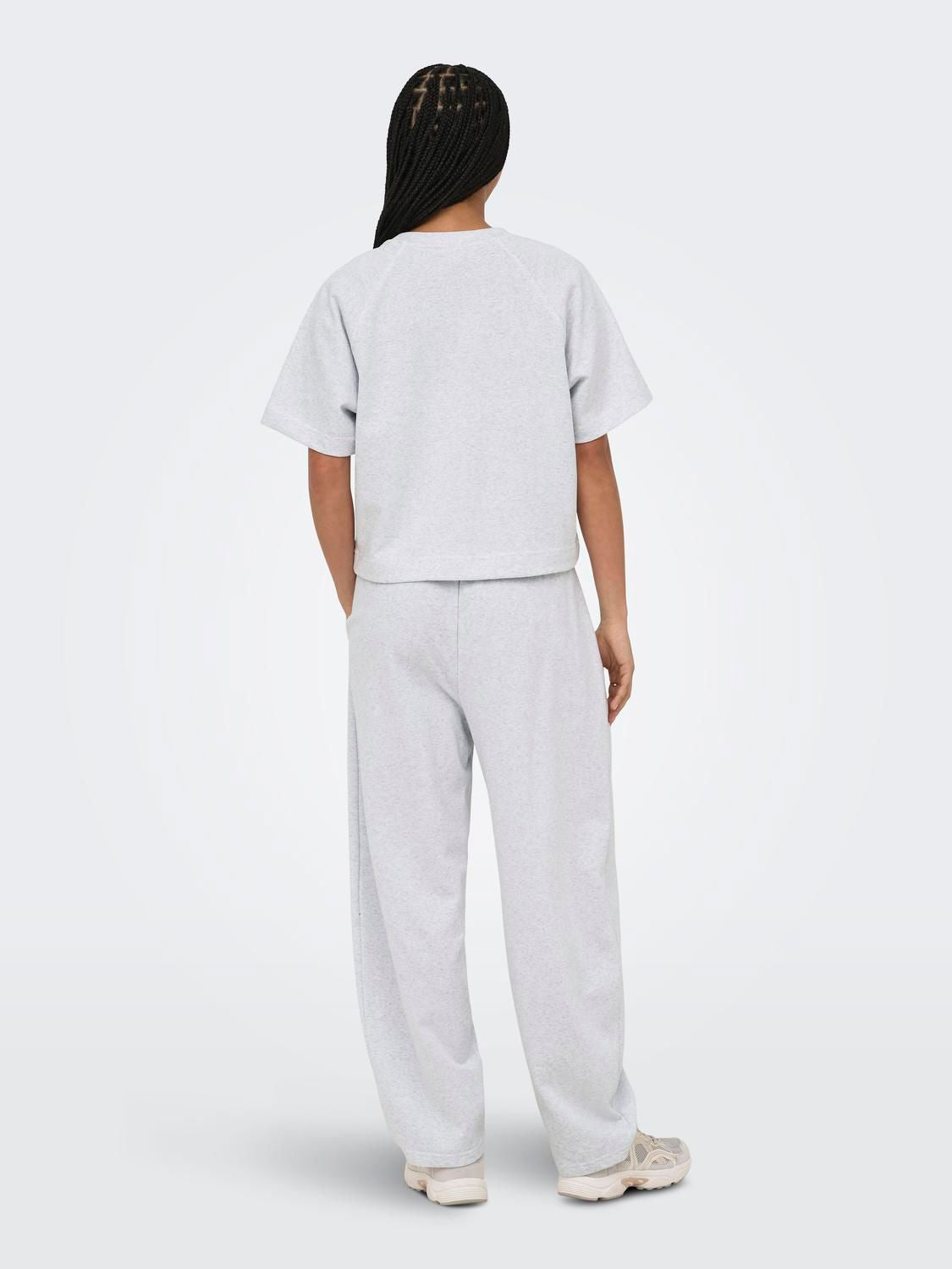 Onlofelia Ss Raglan Sweat Light Grey Melange