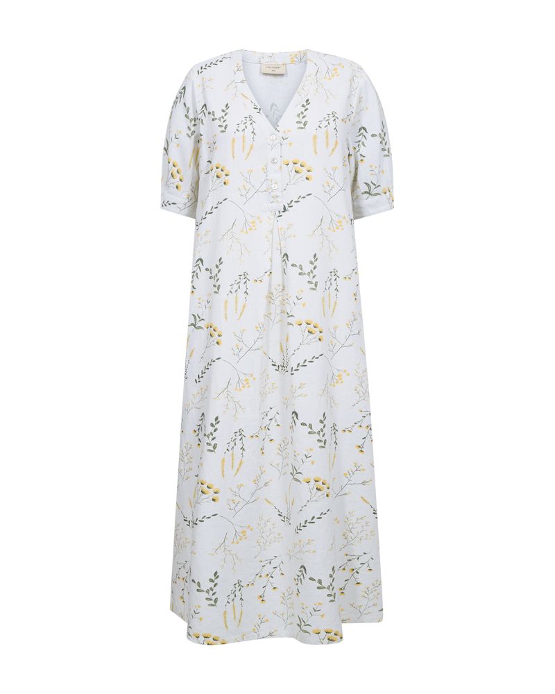 Fqlaluna-Dress Brilliant White w Golden Haze