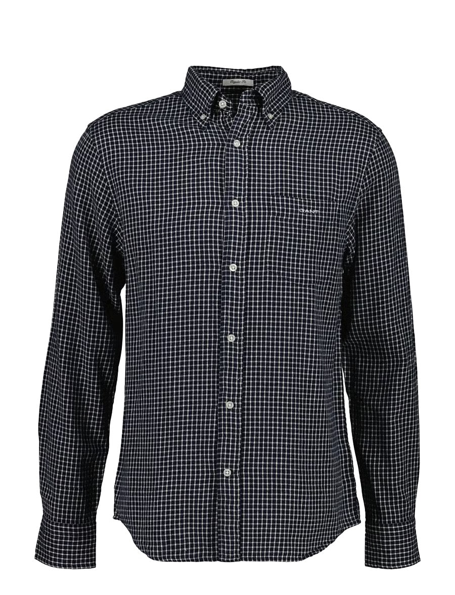 Reg Windblown Flannel Check Evening Blue