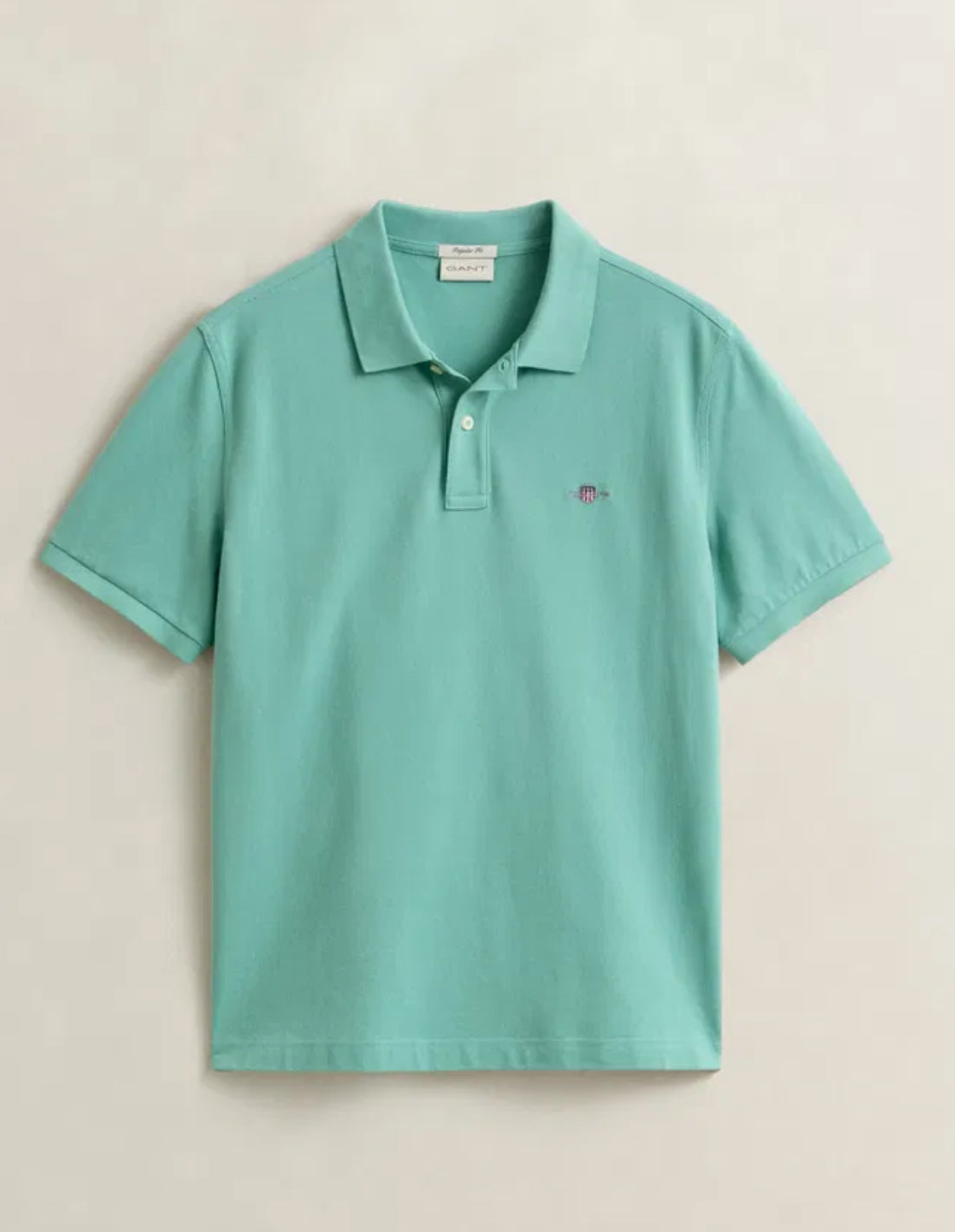 Reg Shield SS Pique Polo Muted Turquoise