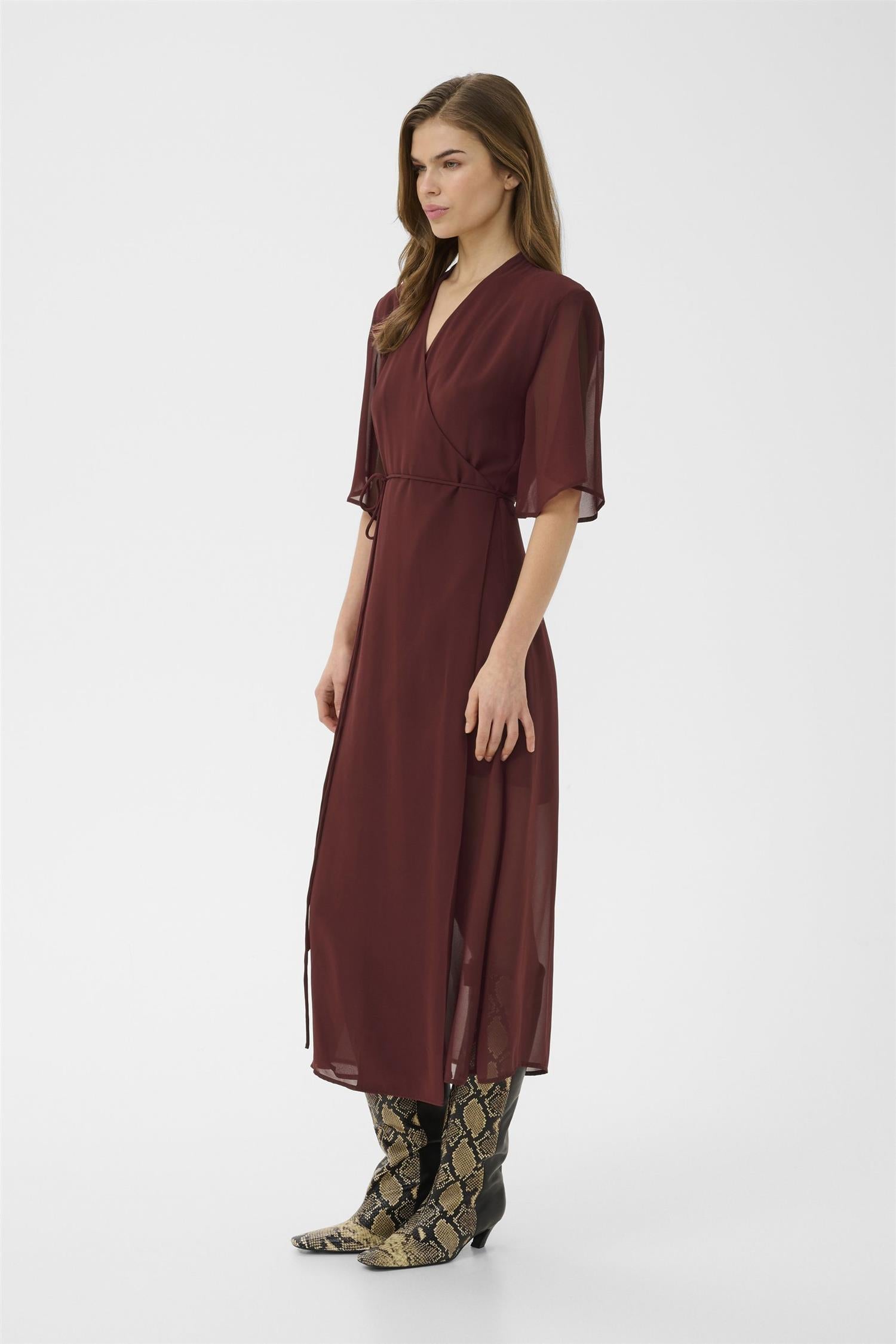 Gzdorah Wrap Dress Cabernet