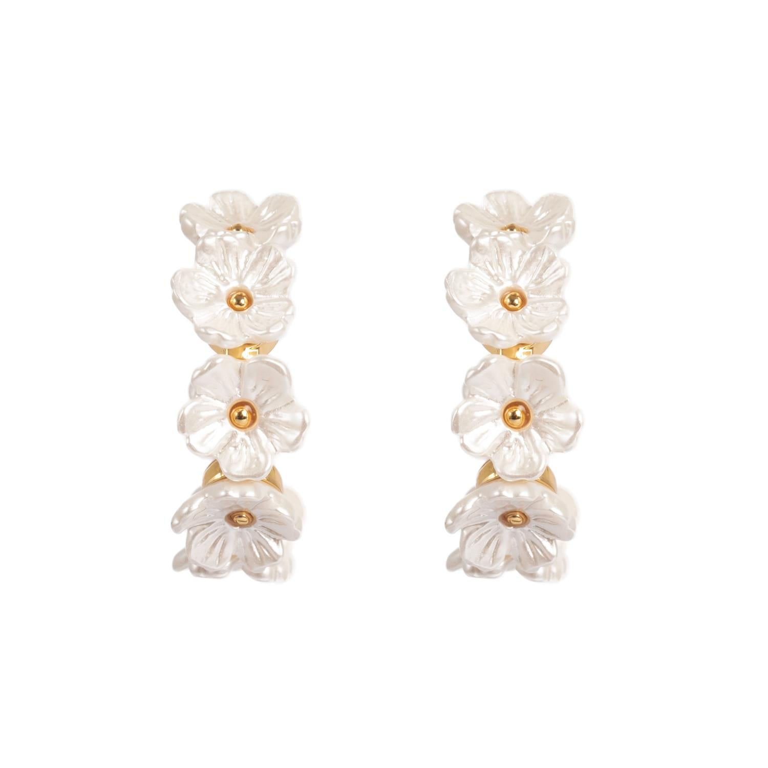 Seven Blooms Earrings Gold Tone Damli