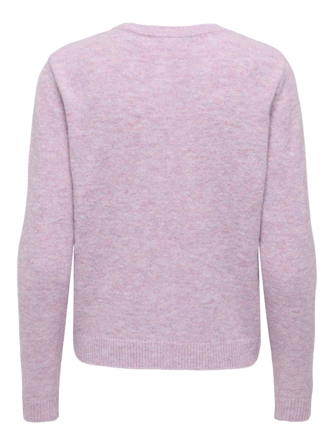 Onlolivia Ls O-Neck Cardigan Cc Rose Smoke Melange