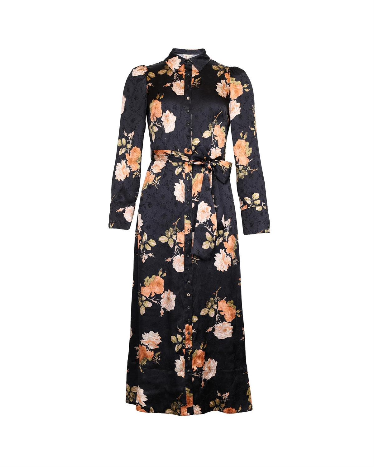 Jacquard Tieband Dress Midnight Roses