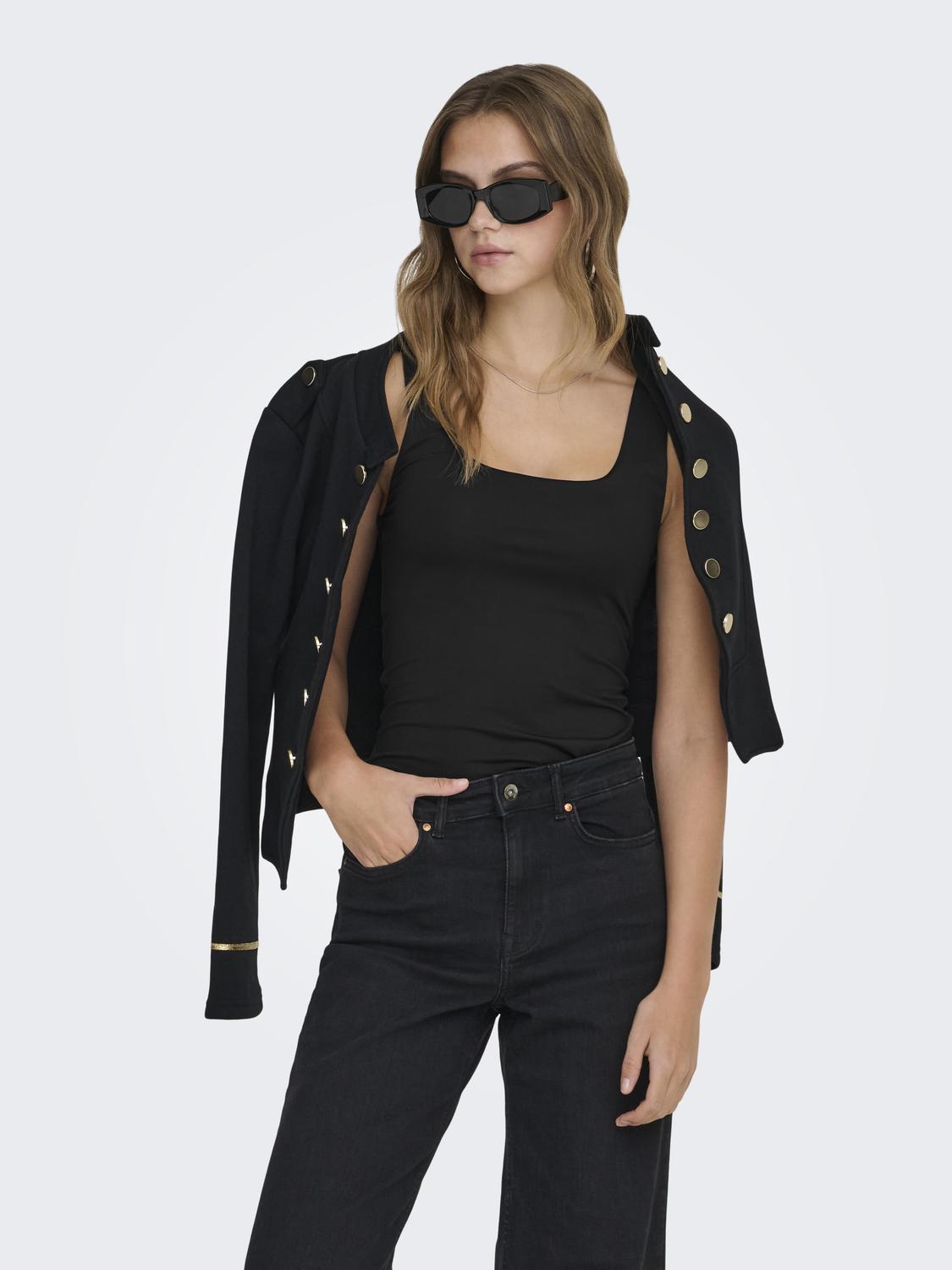 Ea S/L 2-ways Fit Top Black