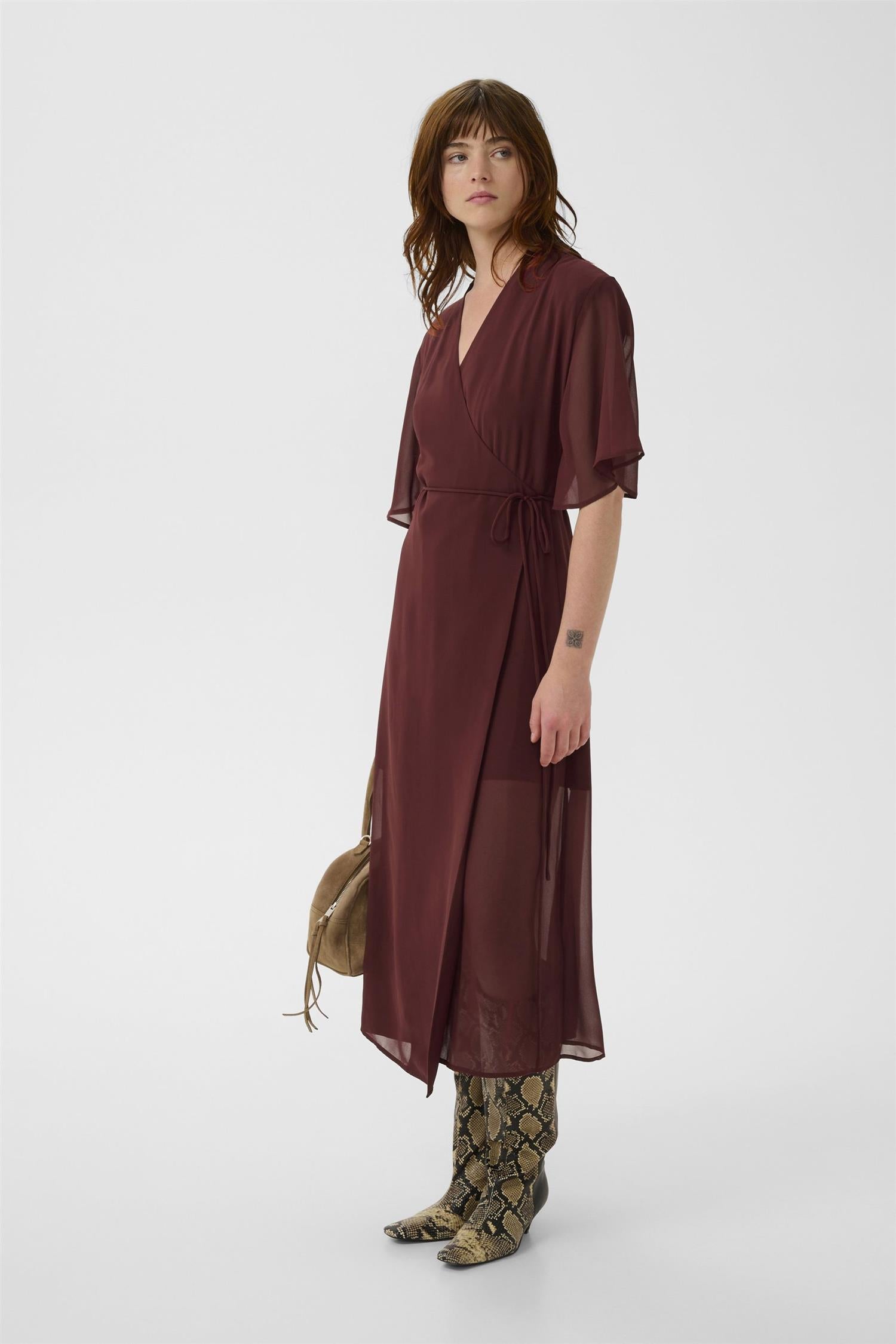 Gzdorah Wrap Dress Cabernet