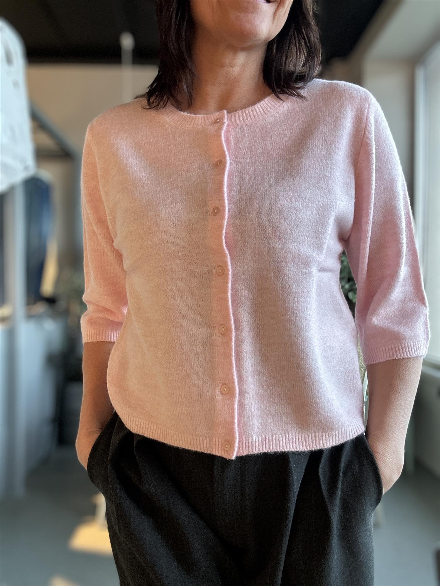 Viola SS Cardigan Pale Lilac Melange