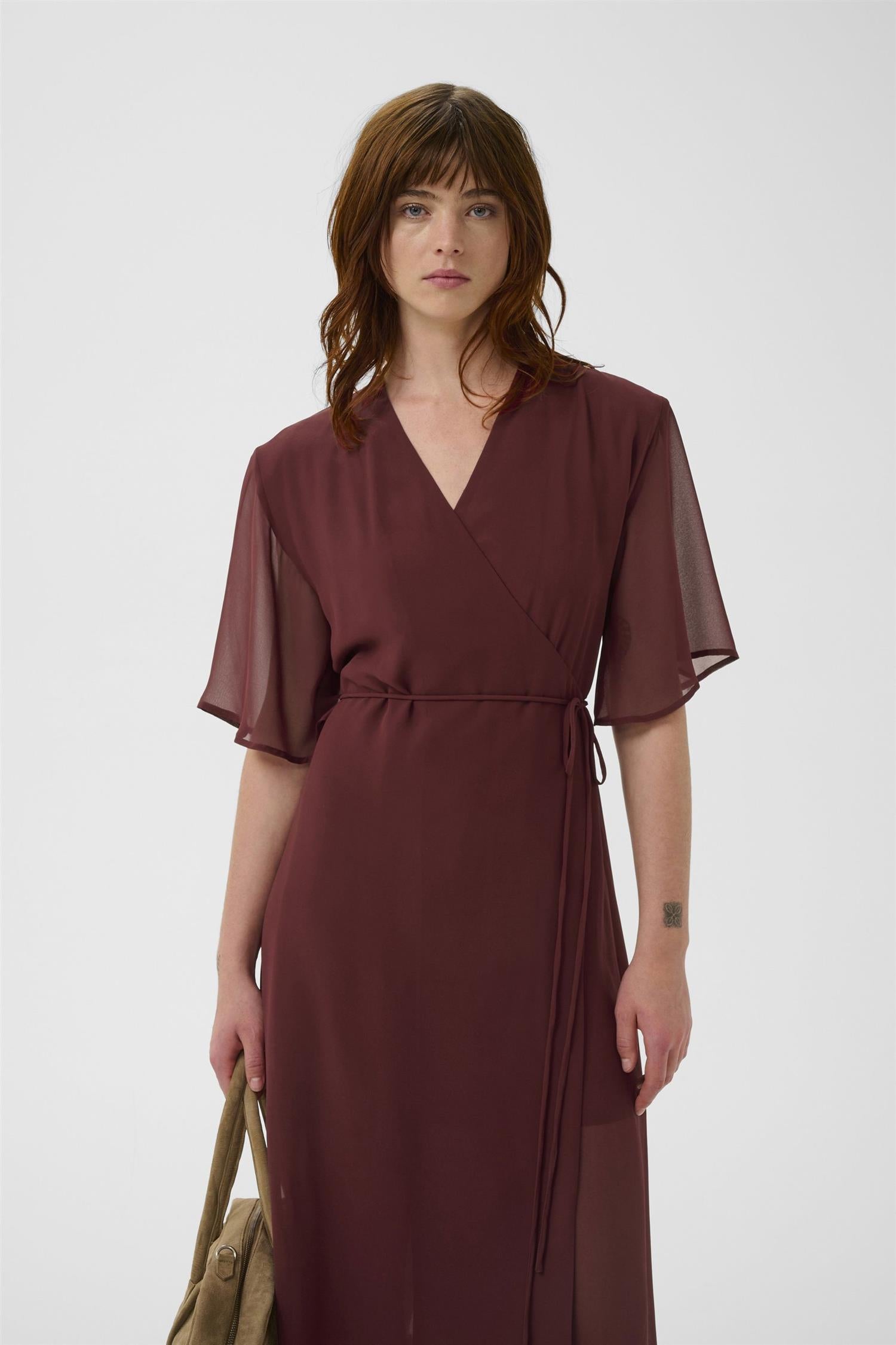 Gzdorah Wrap Dress Cabernet