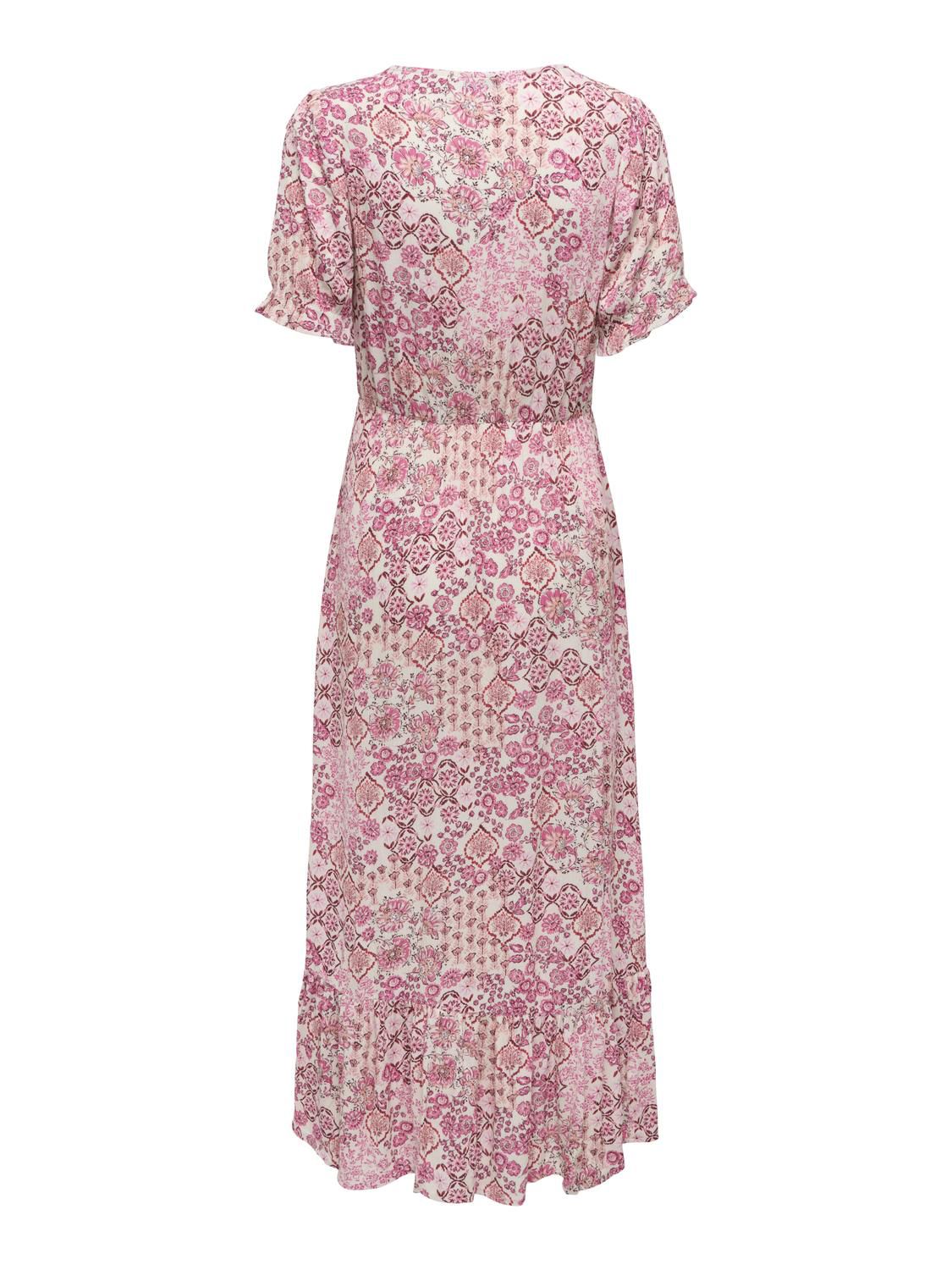 Onlchianti S/s Long Dress Marshmallow/Dusty Rose