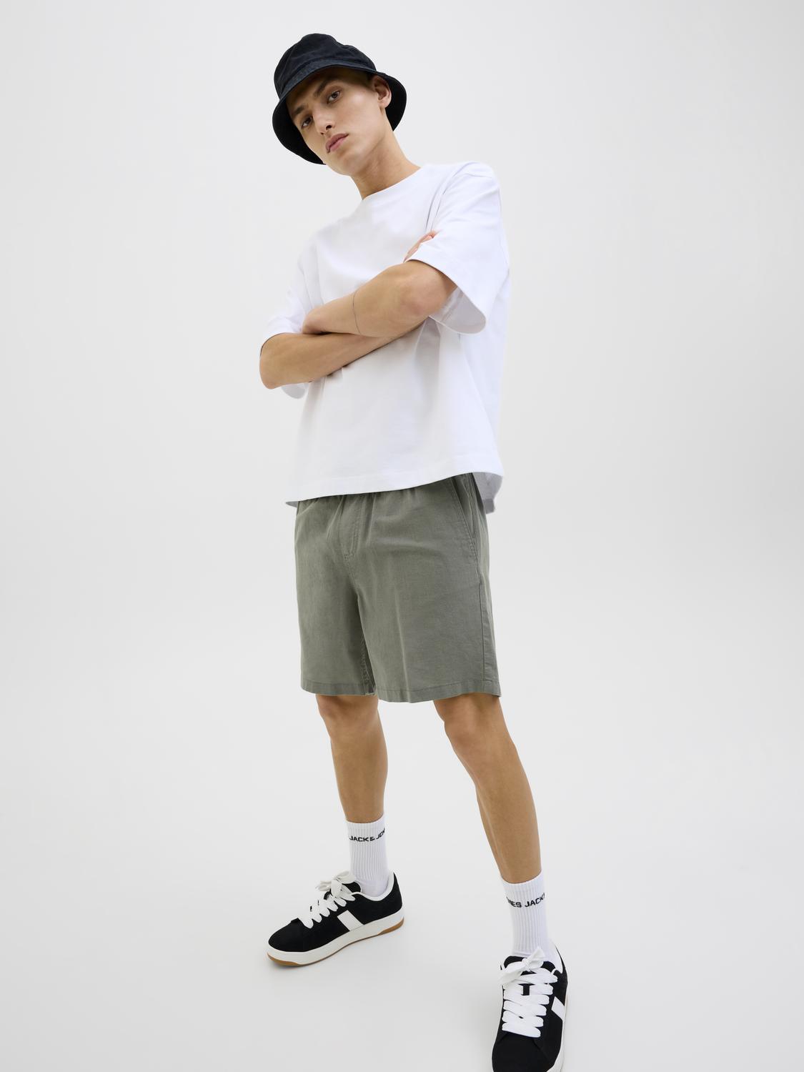 Jaiden Summer Linen Blend Shorts Agave Green