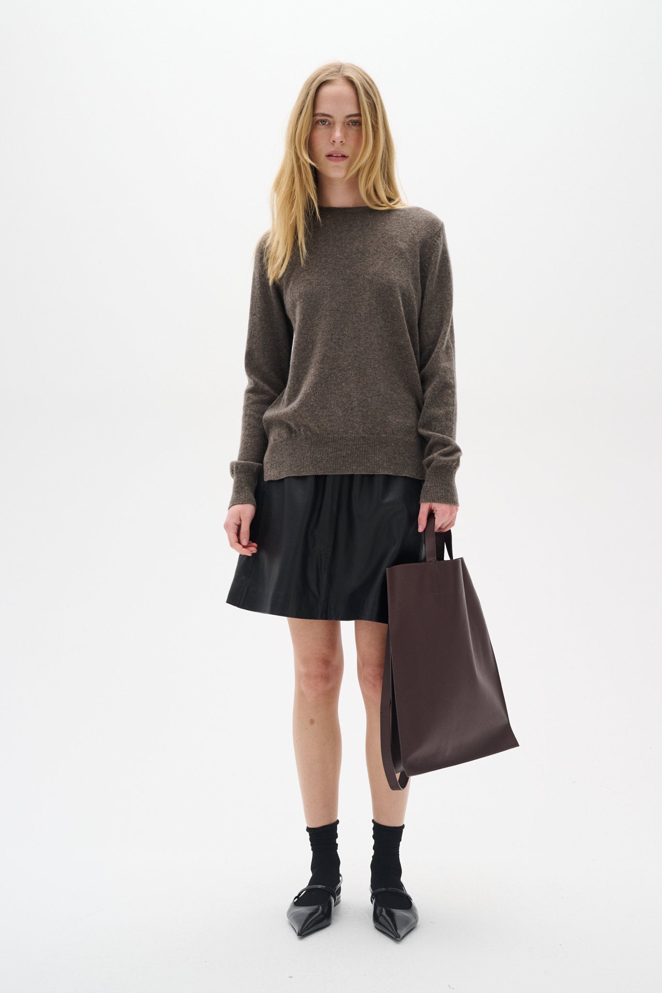 Lukka Crew-neck Pullover Brown Melange
