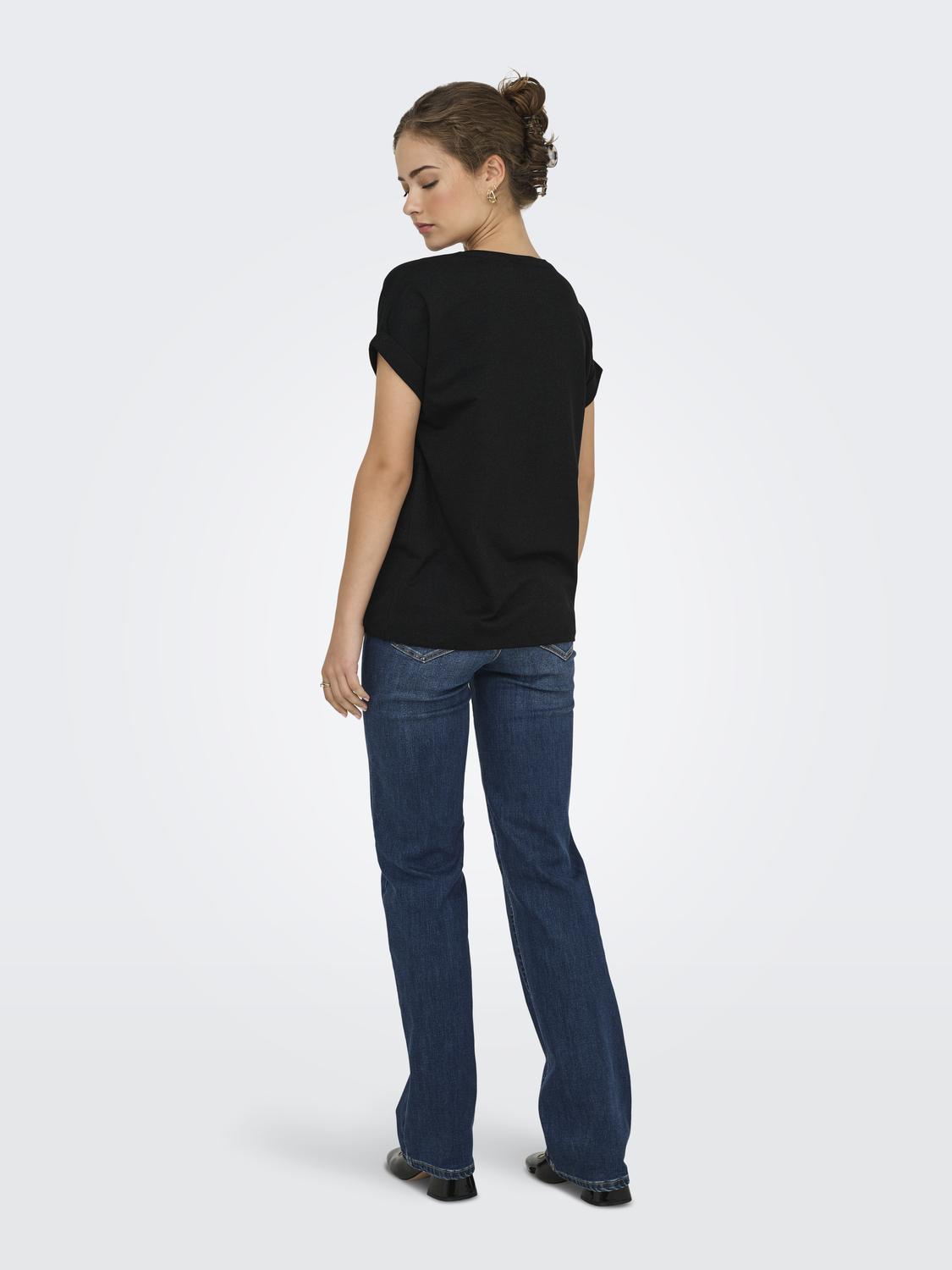 Moster Glitter S/S Top Black Lurex