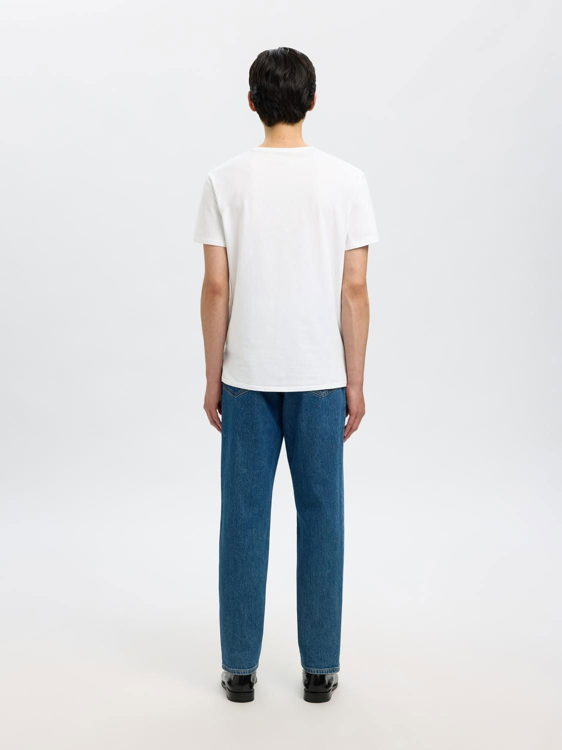 SLHNEW PIMA SS O-NECK BRIGHT WHITE