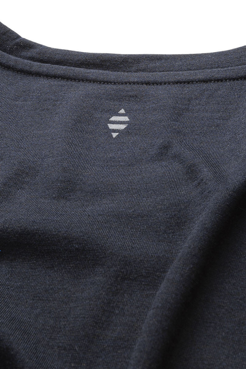 Wool Short Sleeve Top Navy