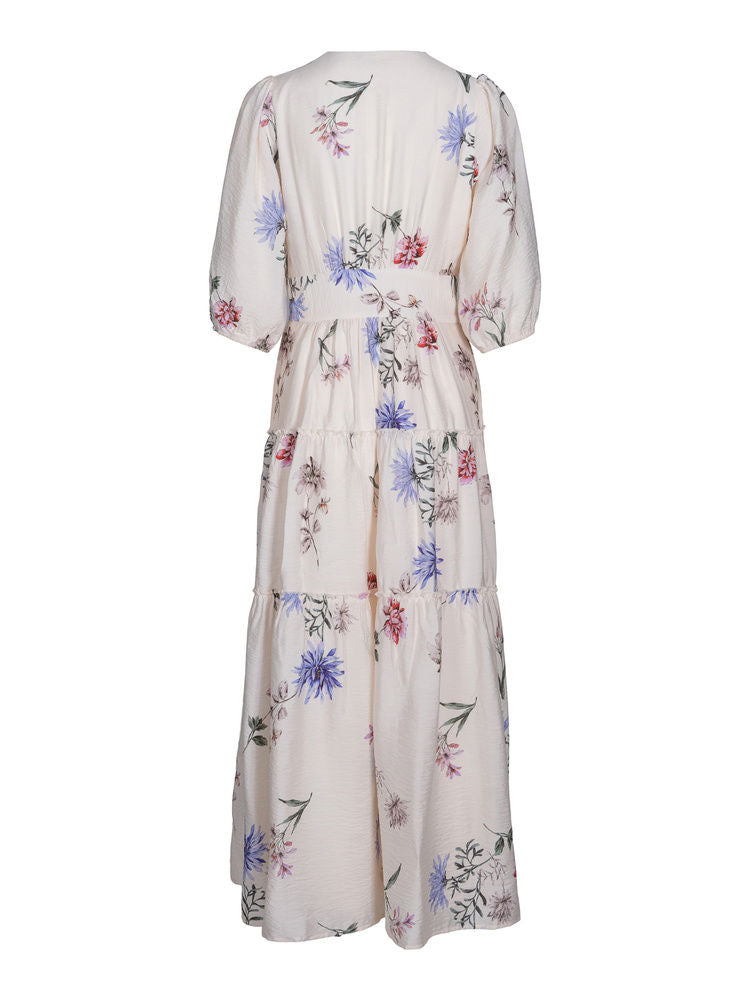 Modena Dress Cream Flower Print
