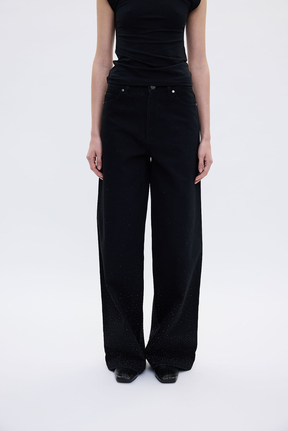 Abbyfv 768 Denim Black Rhinestone