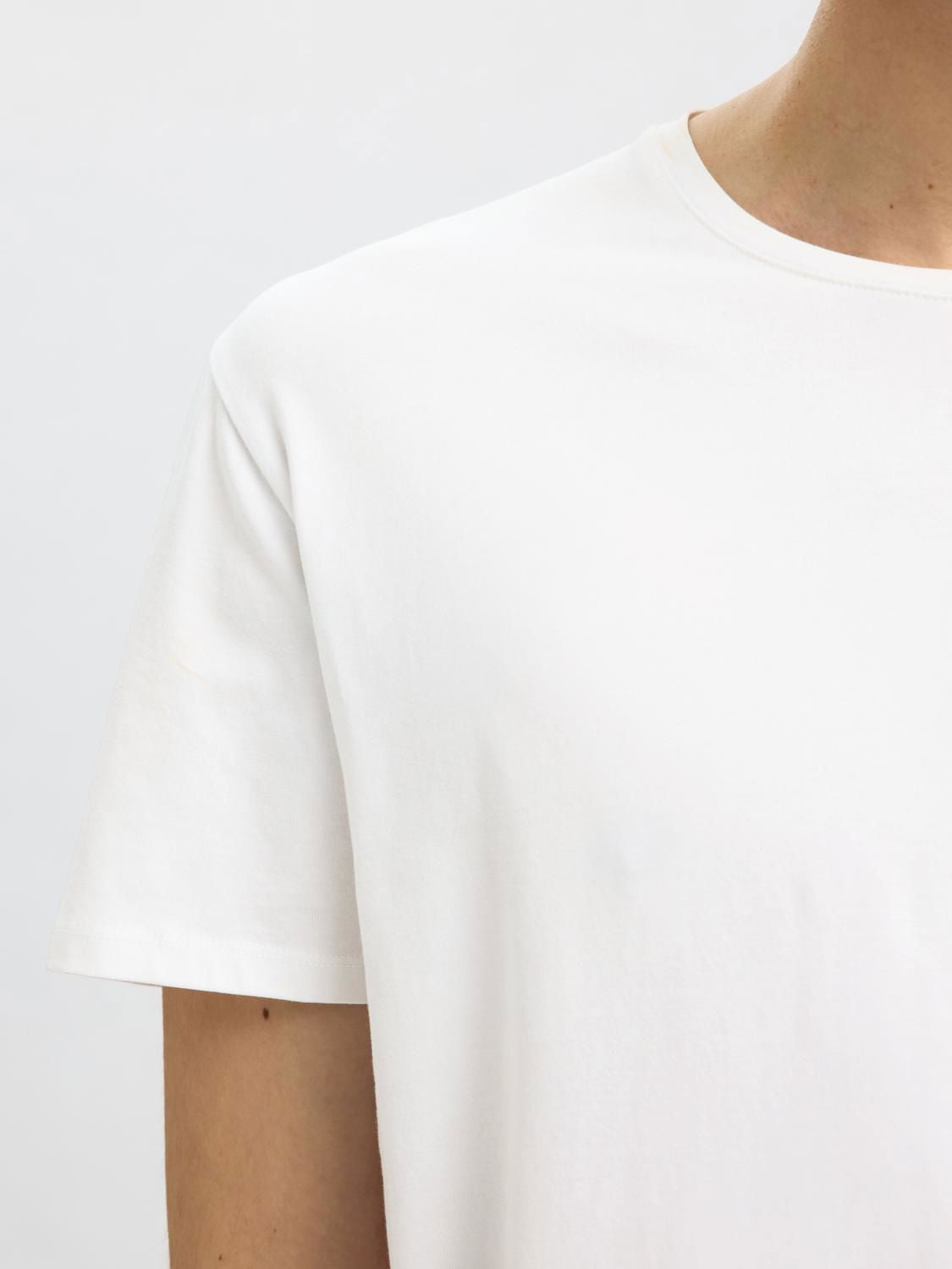 SLHNEW PIMA SS O-NECK BRIGHT WHITE