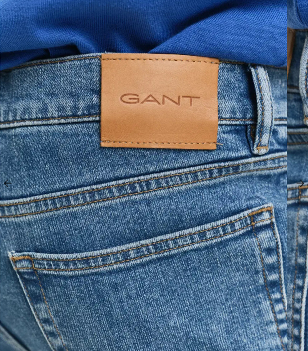 Reg Clean Wash Gant Jeans Mid Blue Worn In