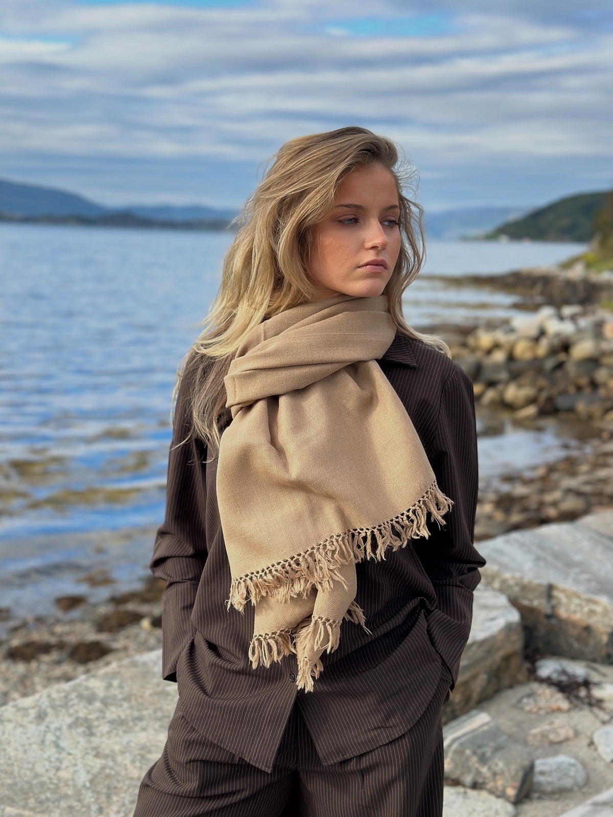 Ull Skjerf Beige