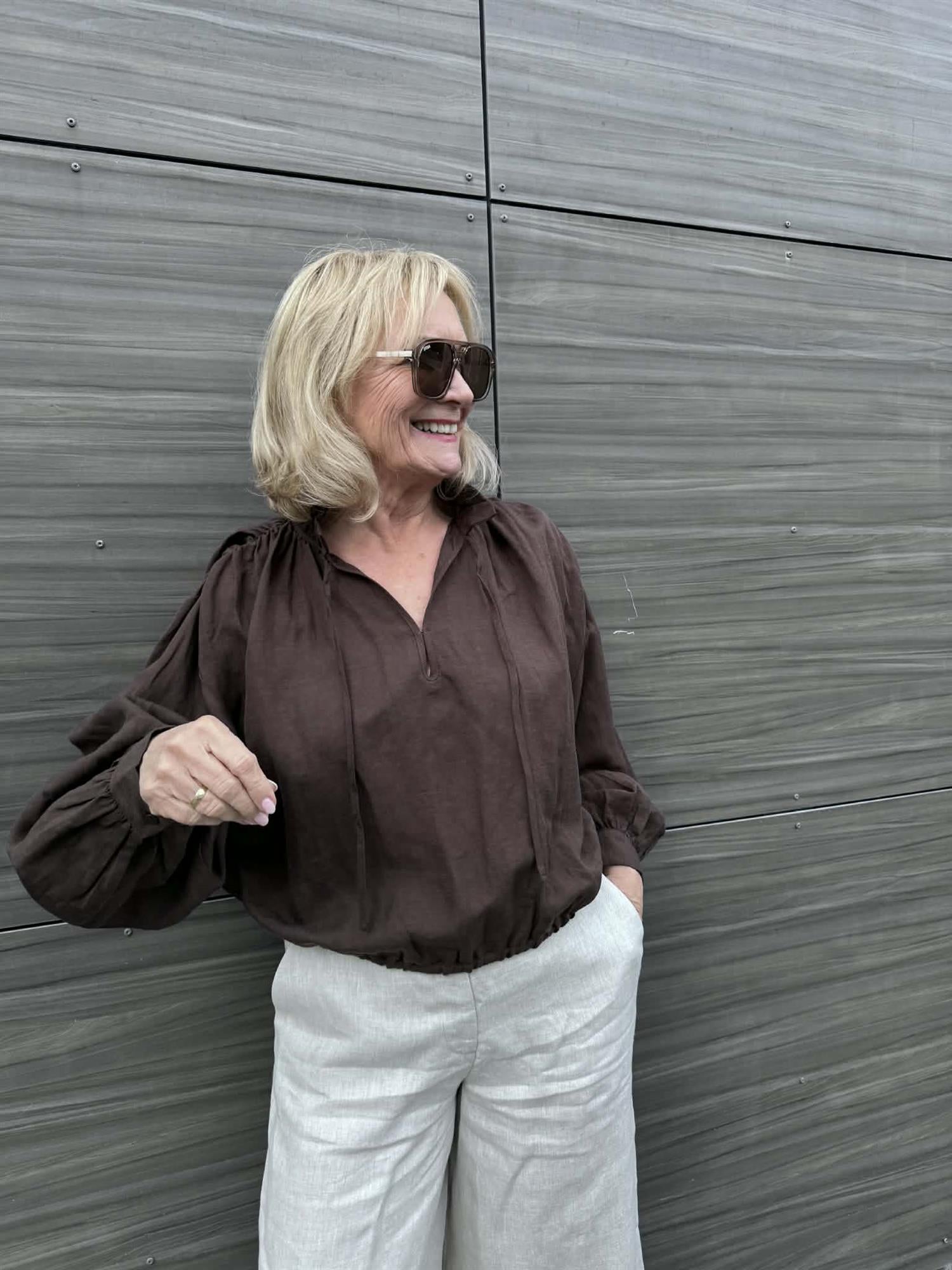 Brooke Blouse - Cocoa Brown