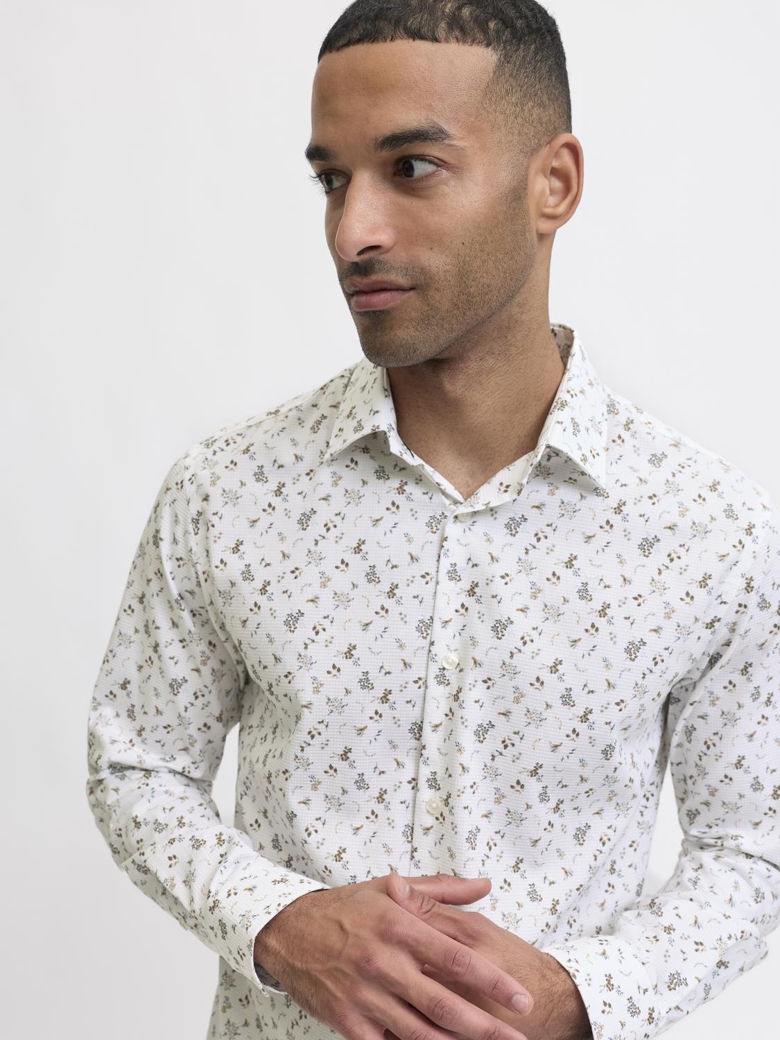 York Print Dobby Shirt White/AOP
