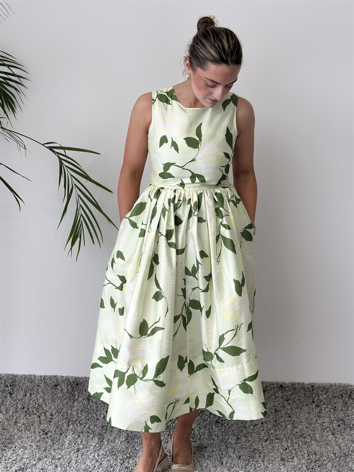 Taffeta Midi Dress Soft Pastel