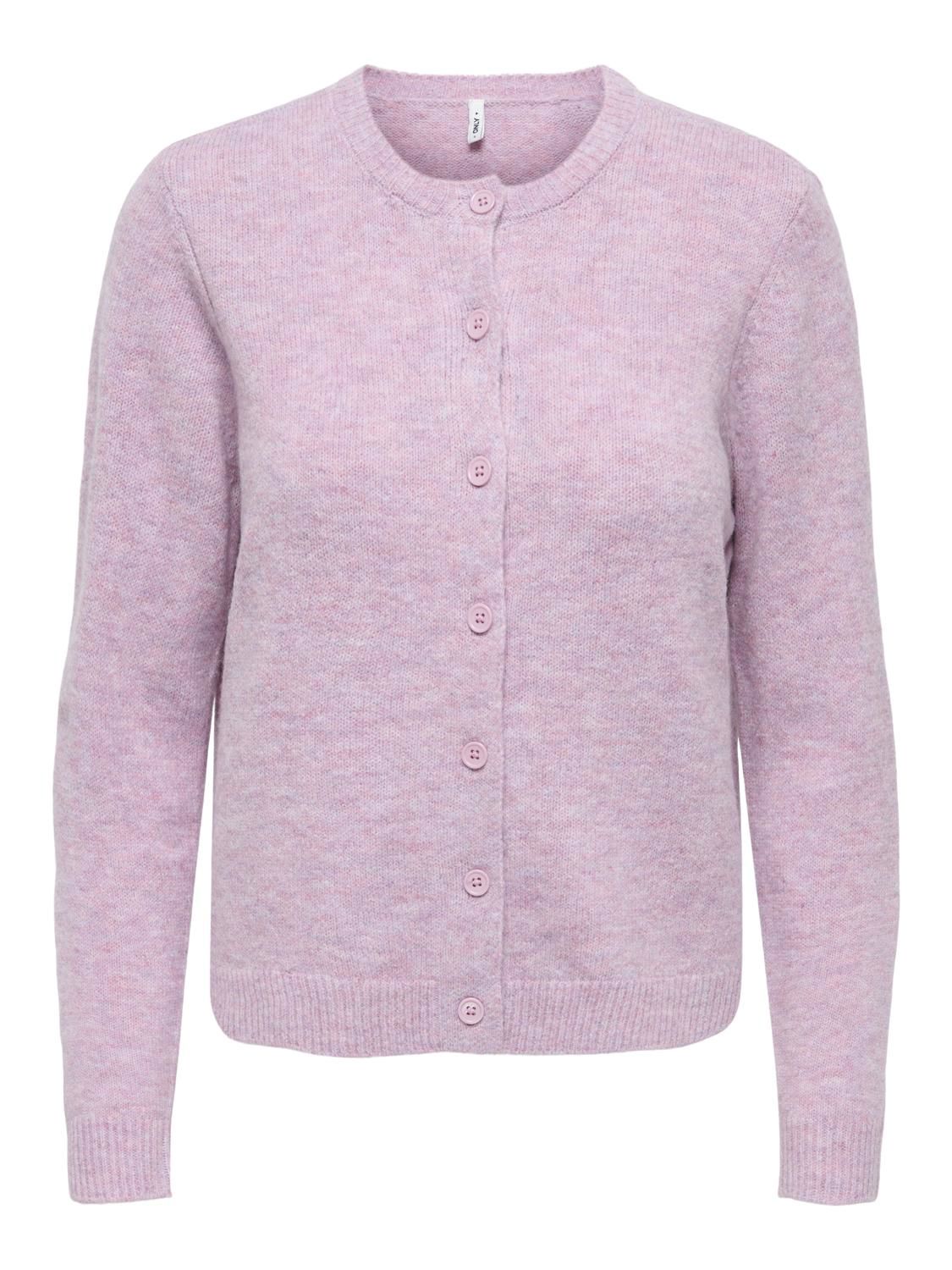Onlolivia Ls O-Neck Cardigan Cc Rose Smoke Melange