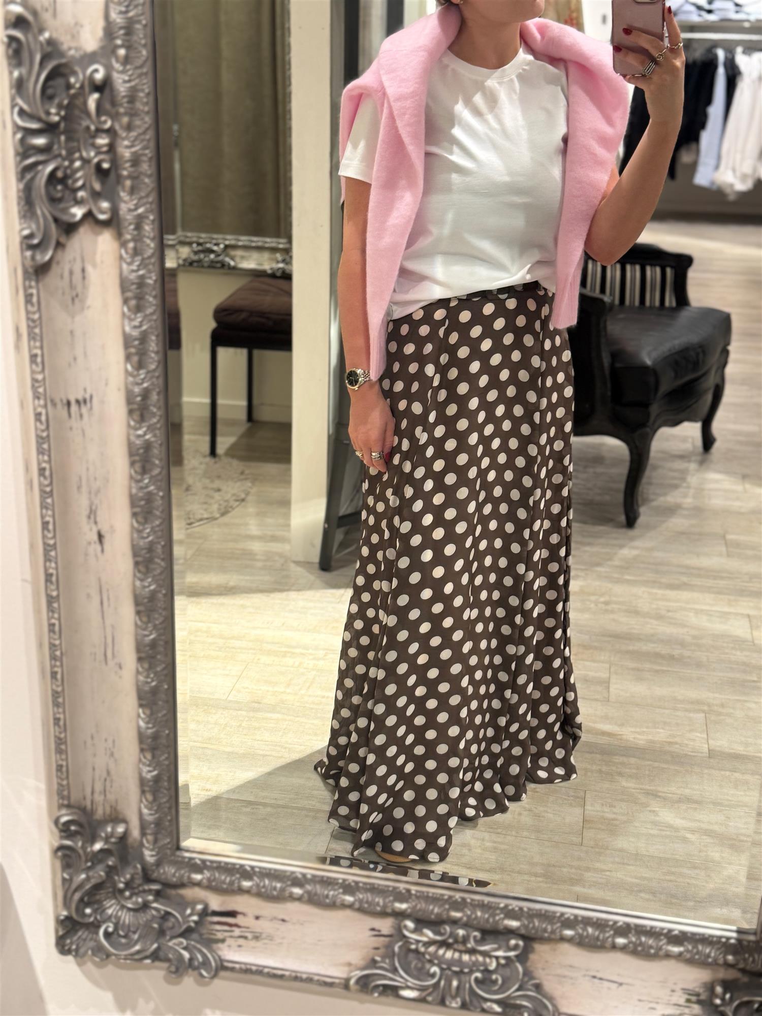 Striped Organza Skirt Dots