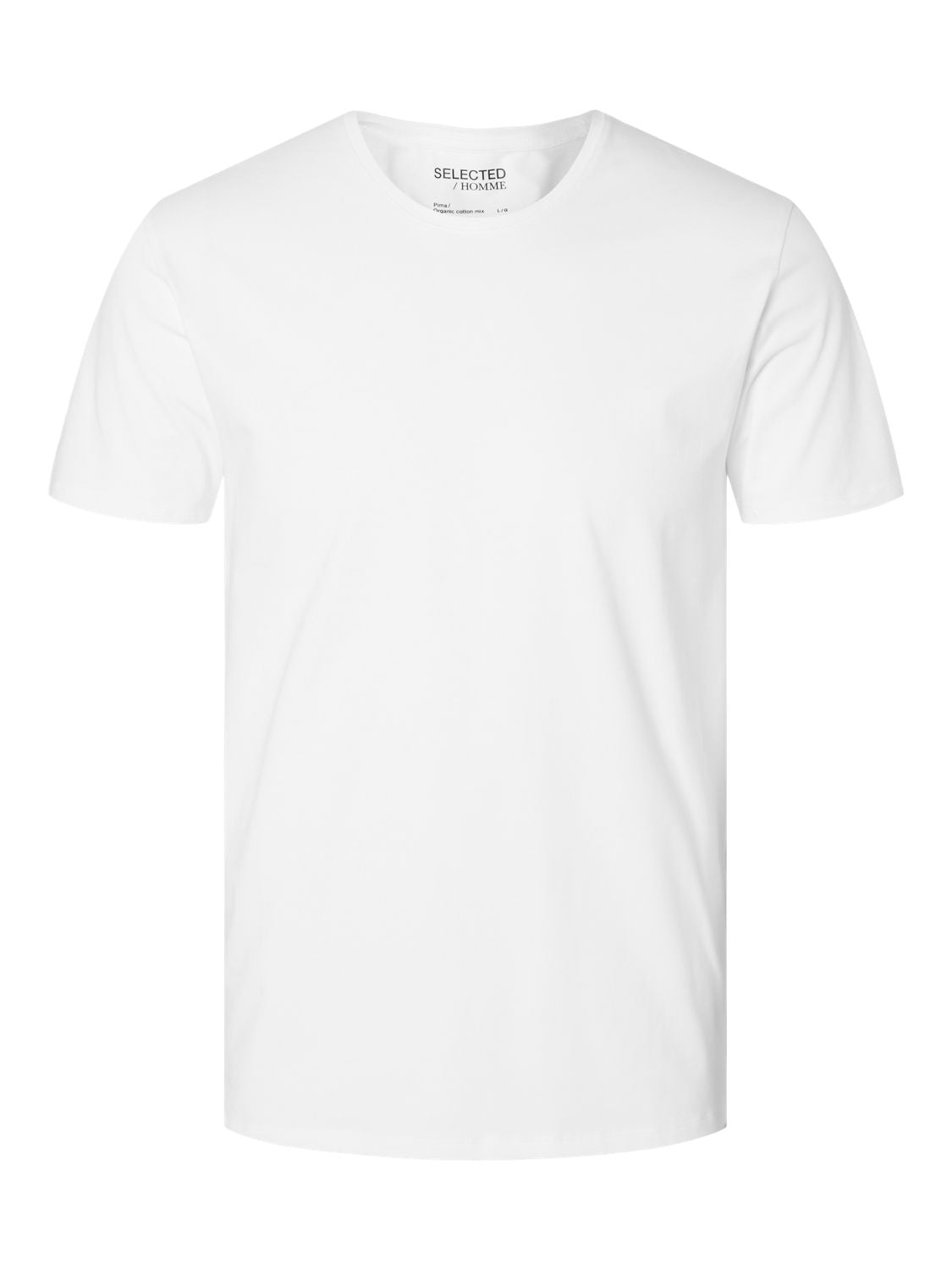 SLHNEW PIMA SS O-NECK BRIGHT WHITE