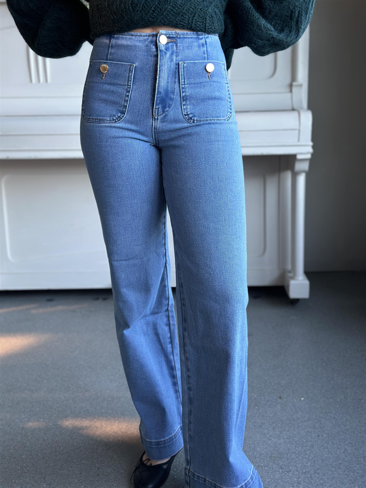 Madeline HW Wide Pocket Light Blue Denim