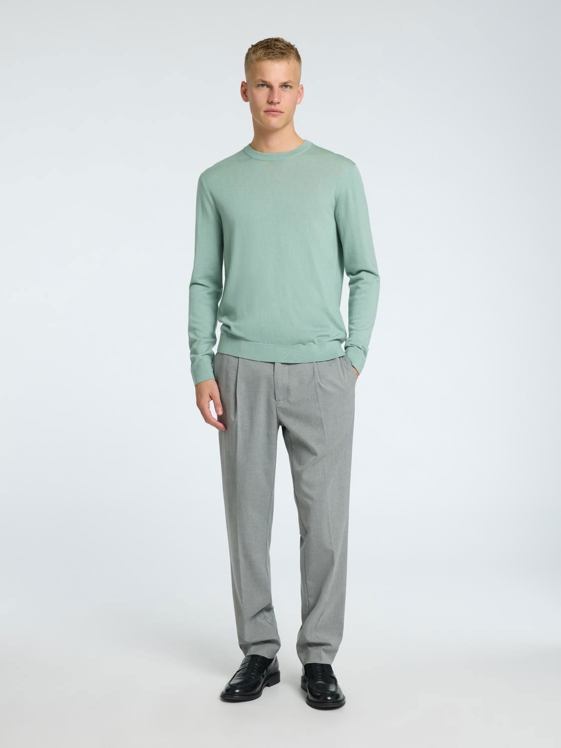 Slmtray Ls Knit Merino Crew Neck Noos