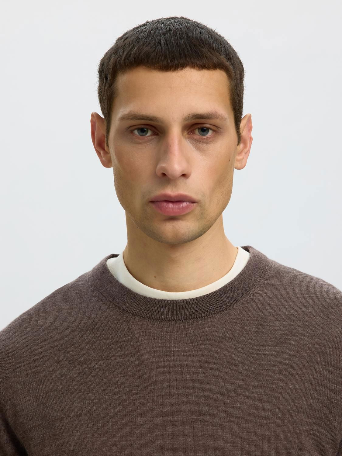 Slmtray Ls Knit Reg Merino Crew Delicioso