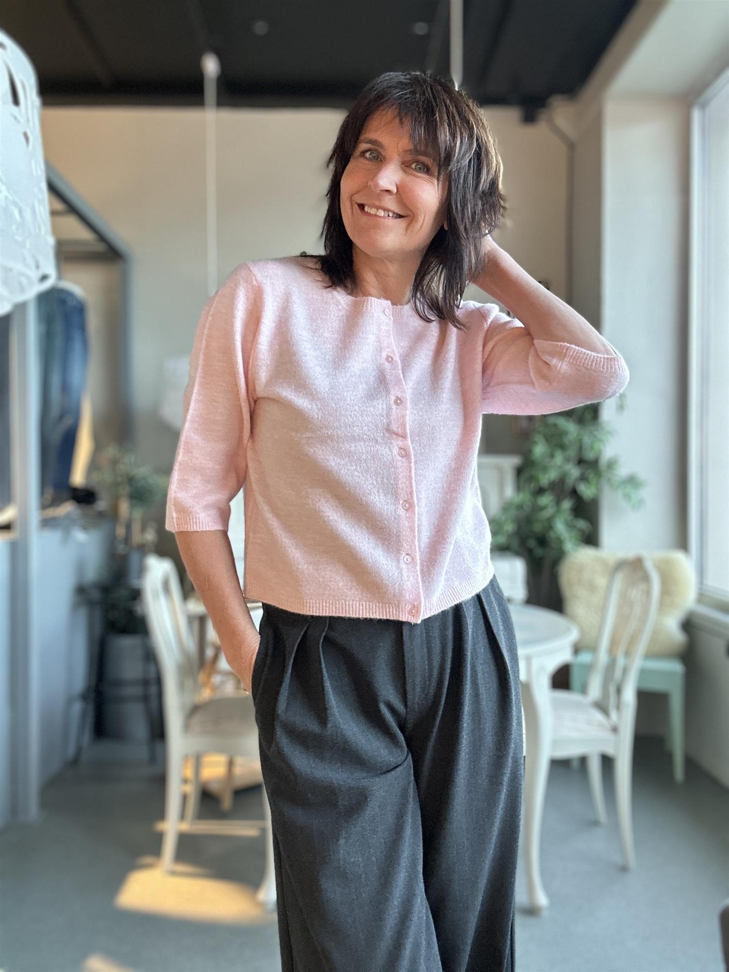 Viola SS Cardigan Pale Lilac Melange